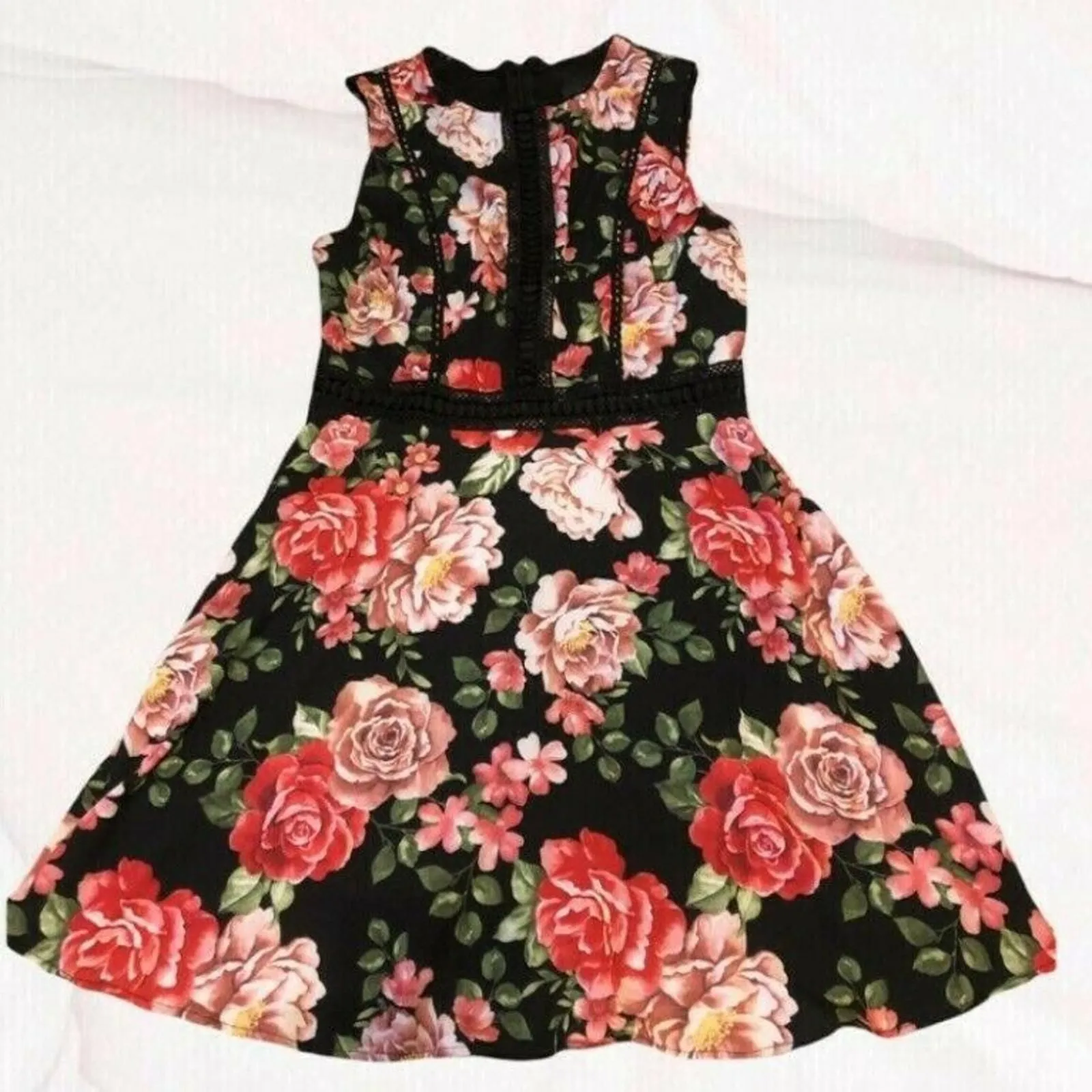 Product image for Disney Princess Black Floral Tank Pullover Dress NWOT - Size S