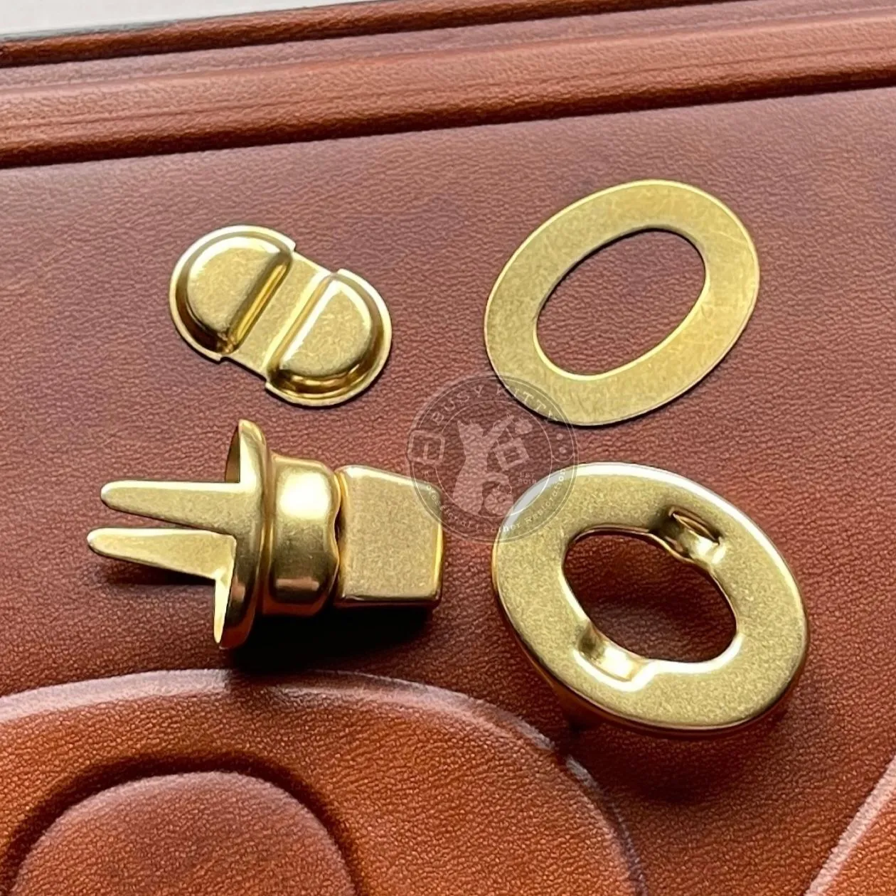 Product image for Complete Set of (4) Four Replacement Brass Turnlock PARTS for Vintage Coach Bags
