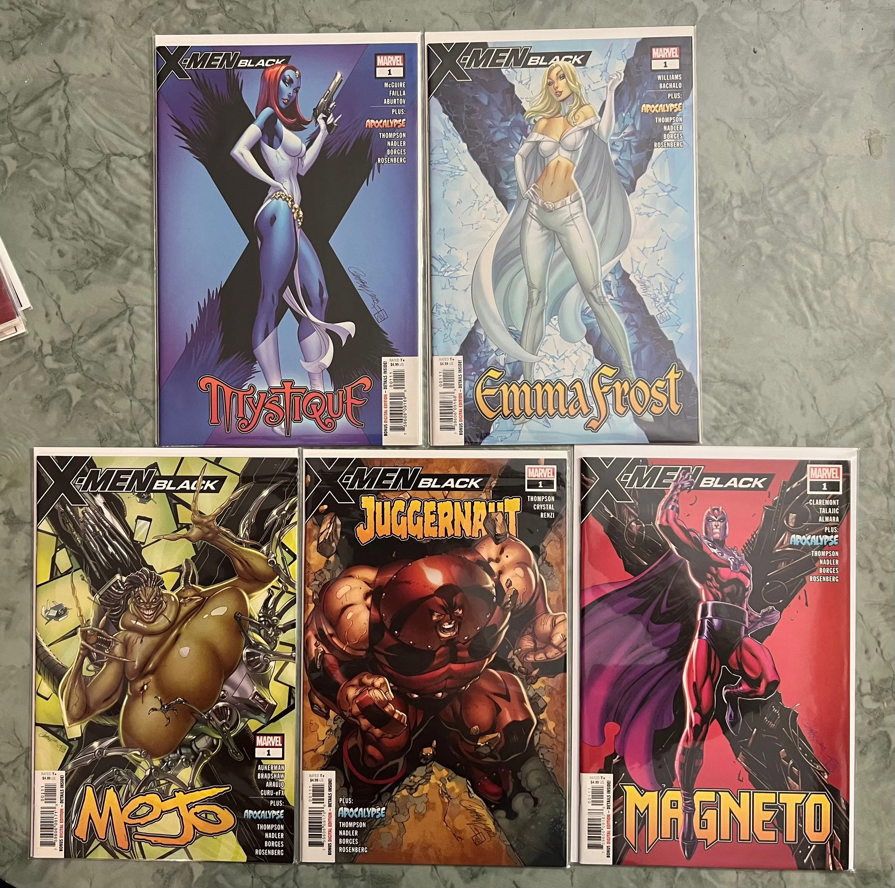 Product image for X-MEN BLACK 1 SET MOJO EMMA FROST MYSTIQUE MAGNETO JUGGERNAUT