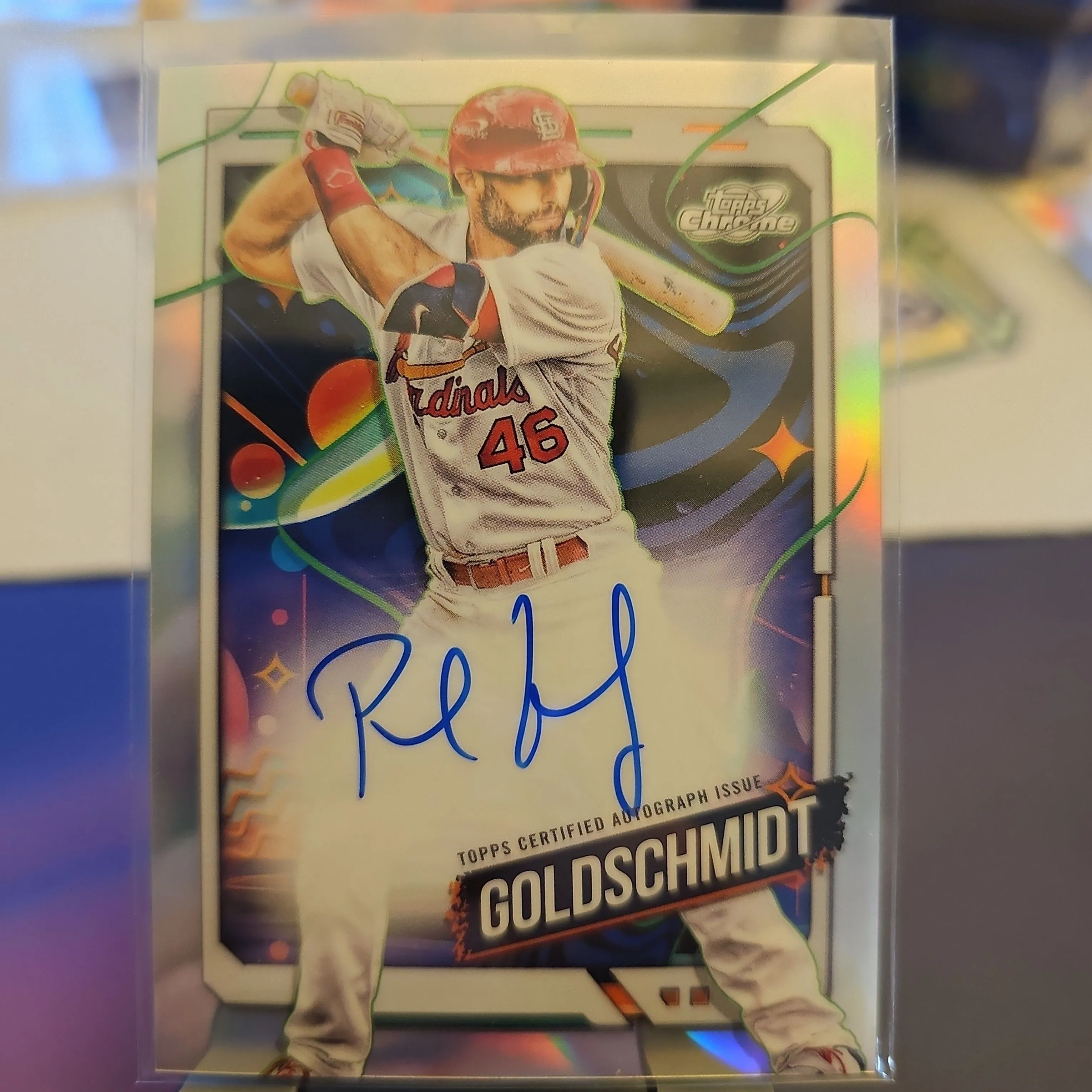 Product image for Paul Goldschmidt - Refractor Auto 2024 Topps Chrome Cosmic - Yankees Cardinals