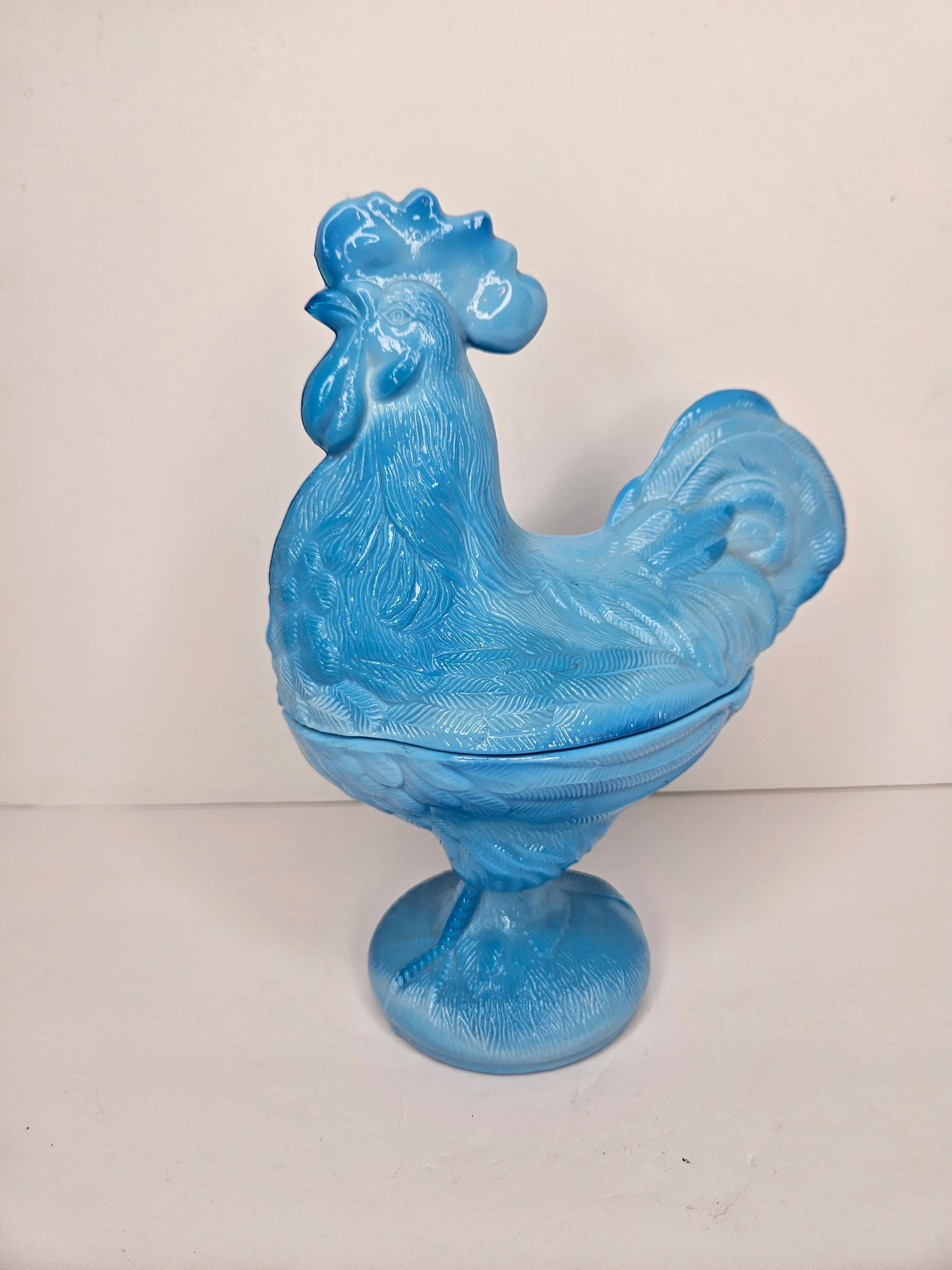 Product image for Vintage Westmoreland Bkue Slag Rooster Dish