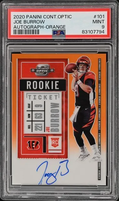 Product image for Joe Burrow - 2020 Optic Contenders - Rookie Ticket - Orange - Rookie Auto (11/50)