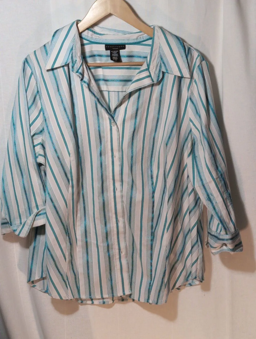 Product image for Apostrophe Women's Button Up, Striped 16-18