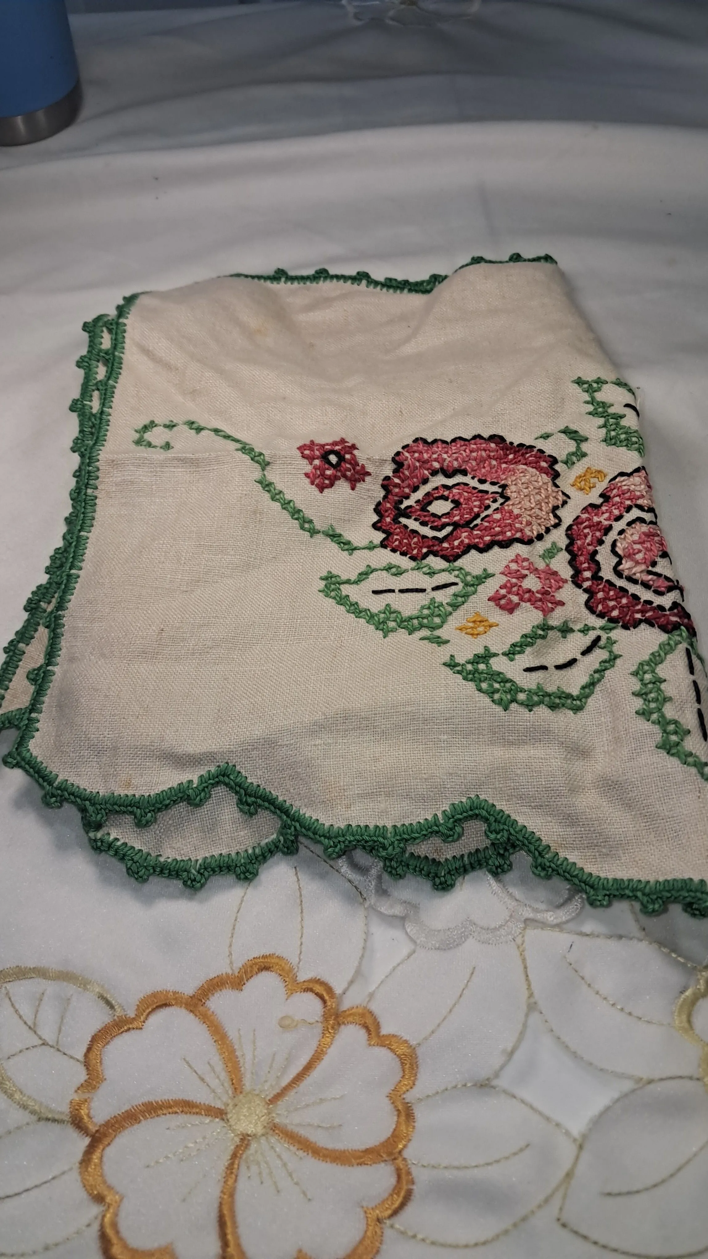 Product image for #19. Green Edged Rose Cross Stitch 5 Piece Set