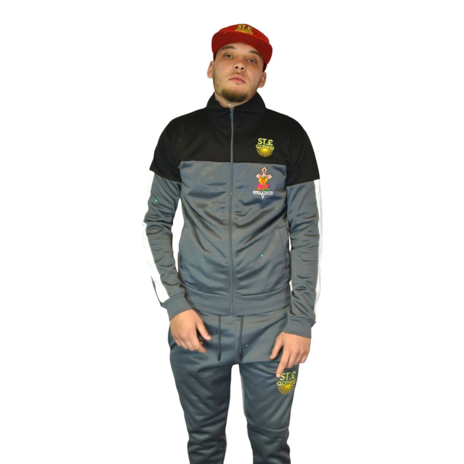Product image for Black & Grey Tracksuit.