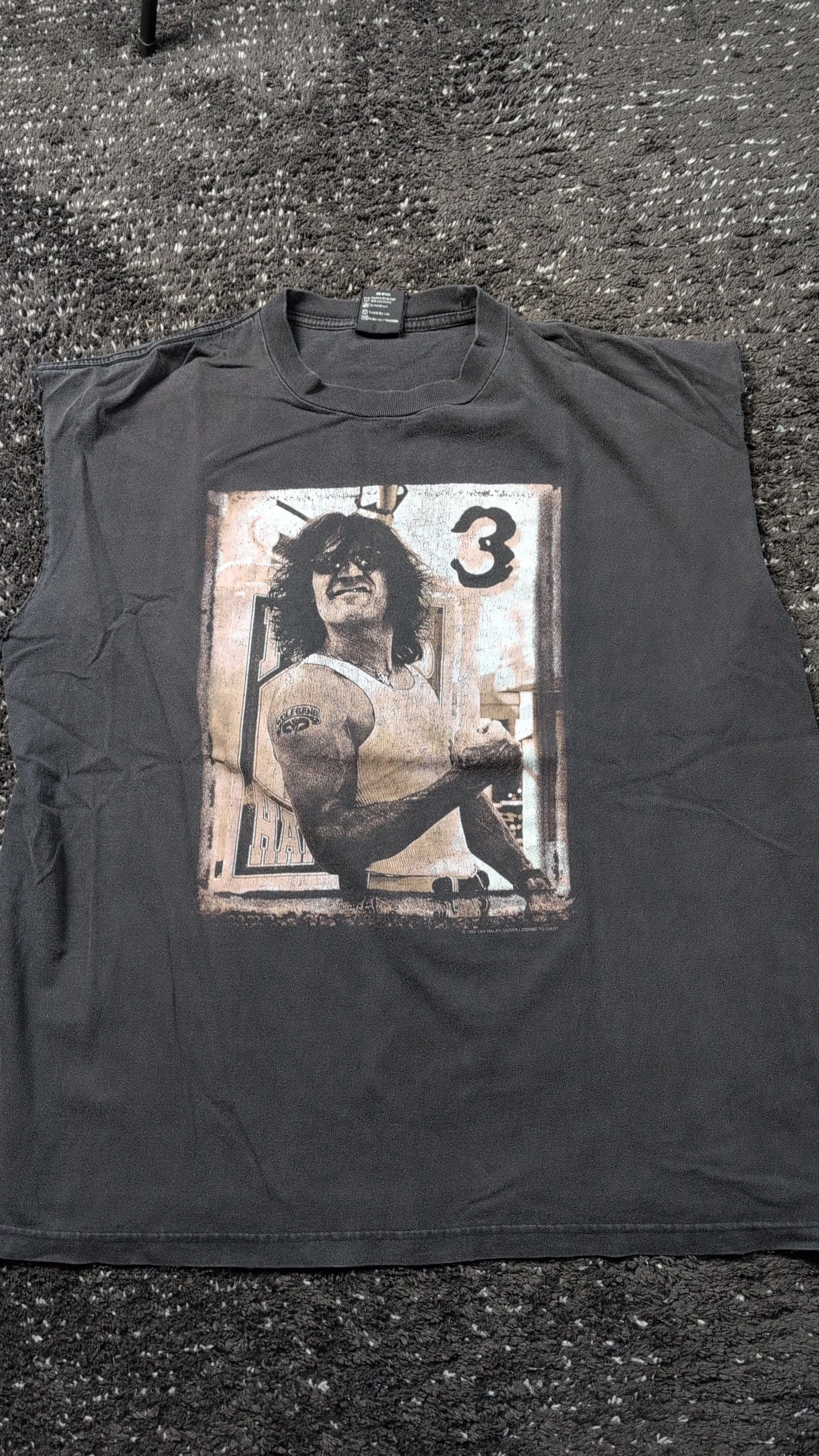 Product image for 1998 Van Halen Who the Fuck is Eddie Cutoff Shirt XL