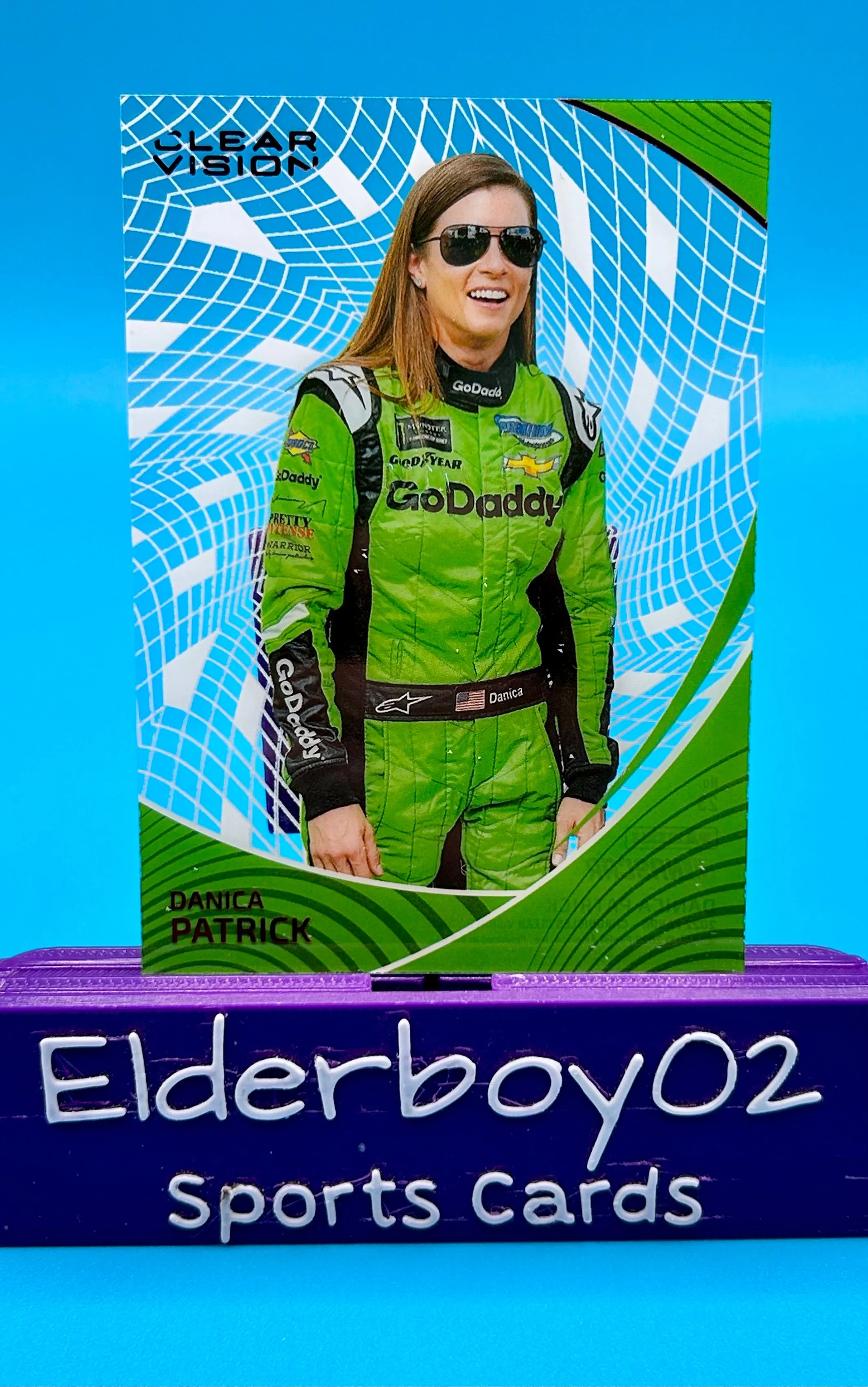 Product image for Danica Patrick 14/100 Clear Vision Red 2022 Panini Chronicles Racing Nascar