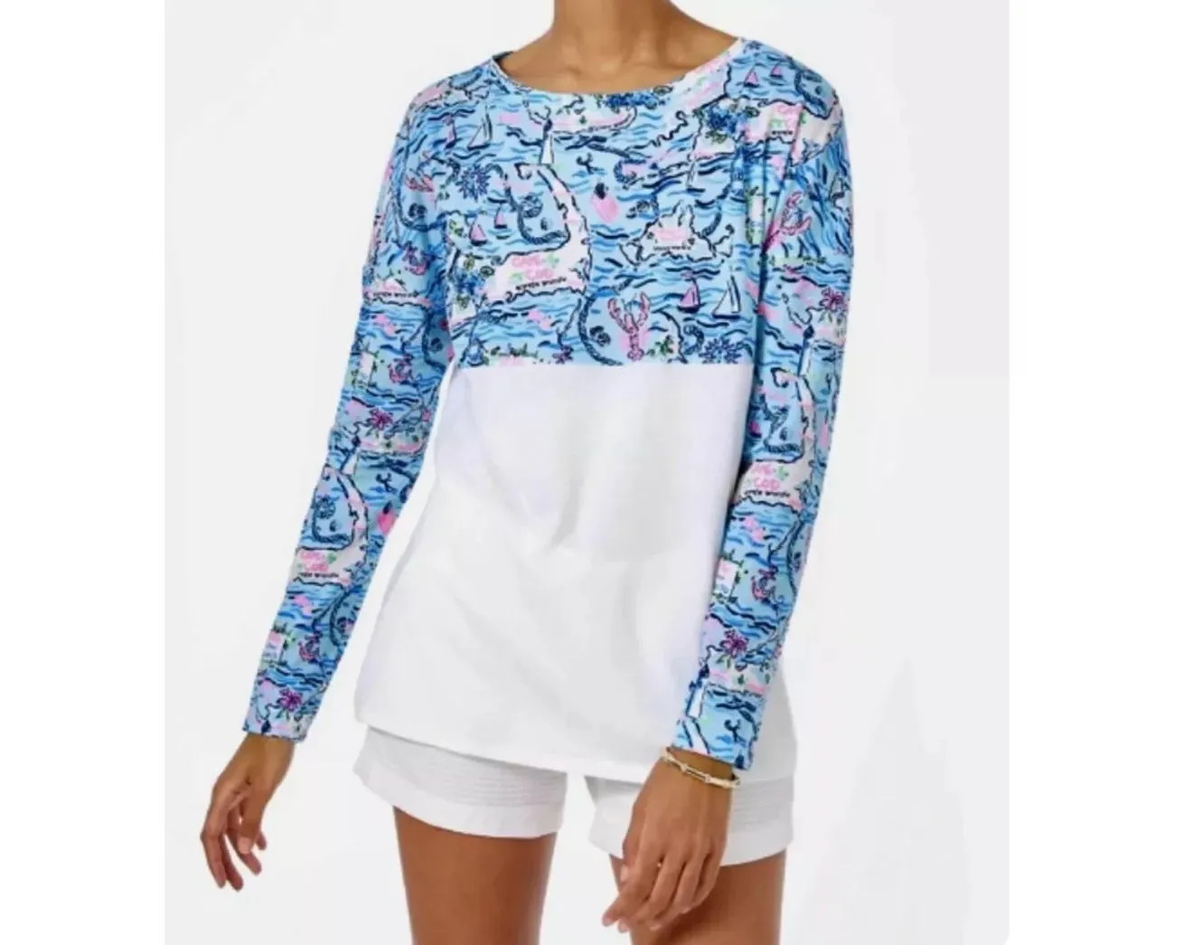 Product image for 18 Lily Pulitzer Bali Blue Cape COD Top NWT