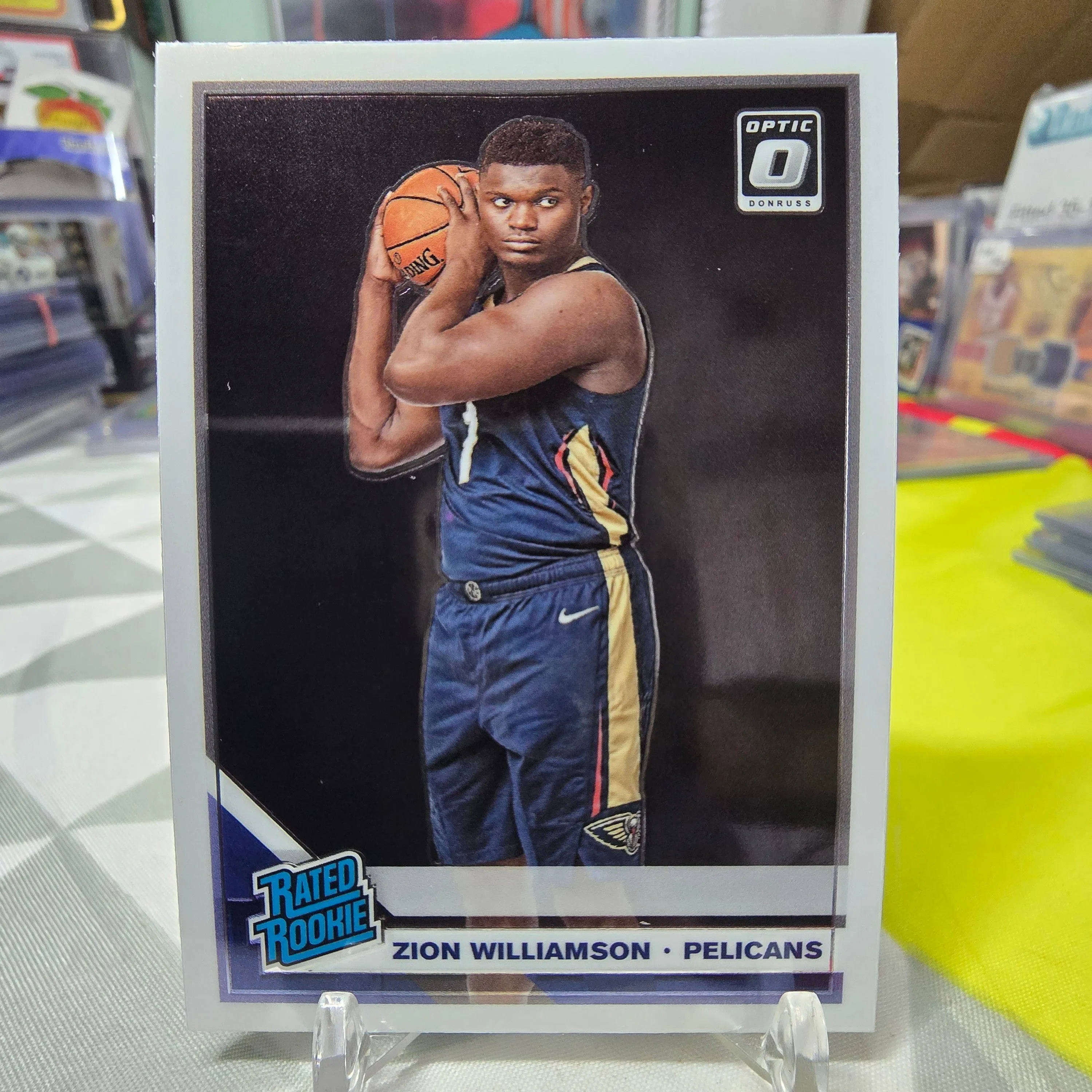 Product image for 2019-20 Panini Donruss Optic Zion Williamson Base Rated Rookie #158 NO Pelicans Duke
