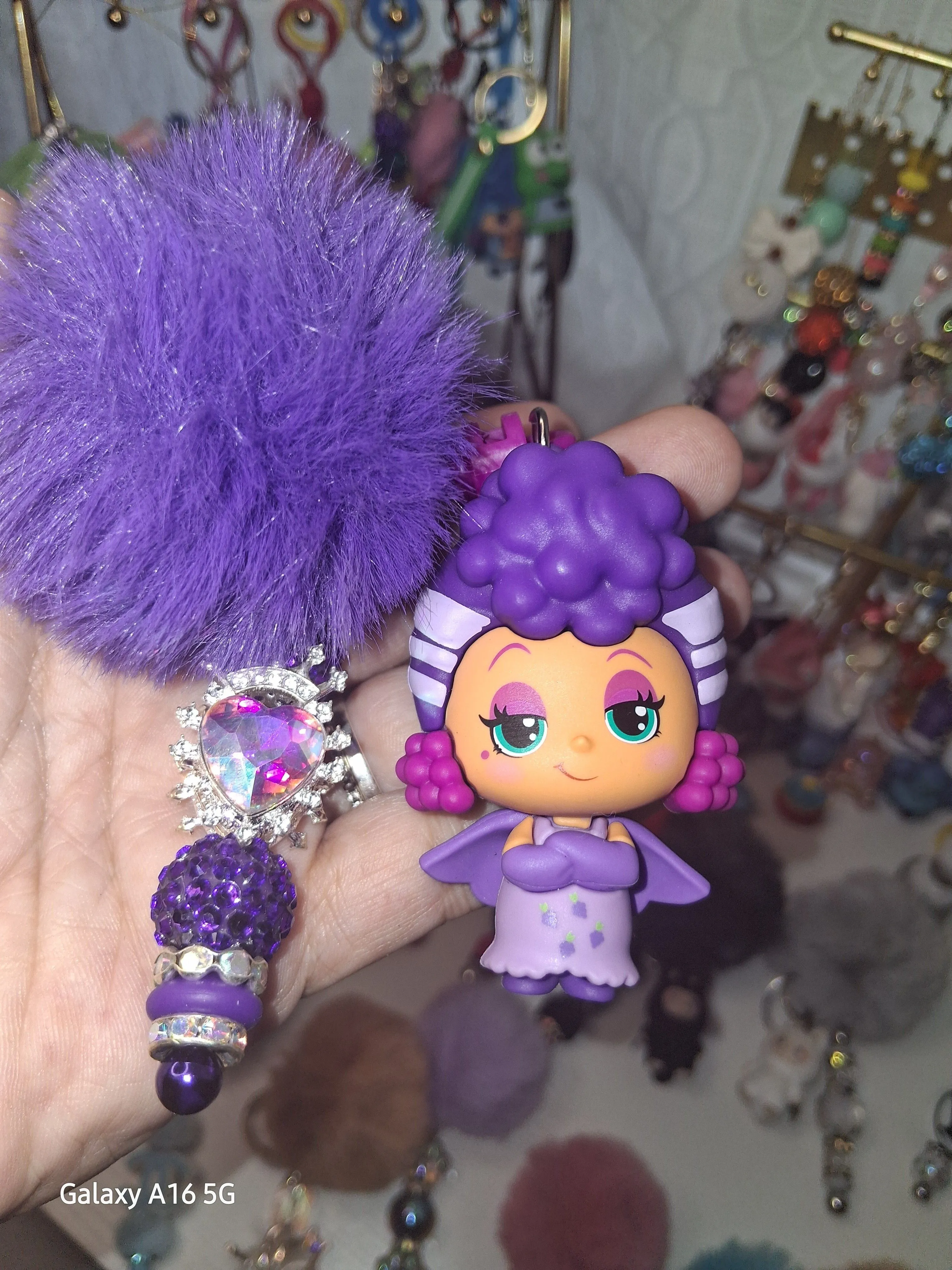 Product image for Handmade Sour Grapes Strawberry Shortcake Bag Charm / Keychain/ Stanley Accessory