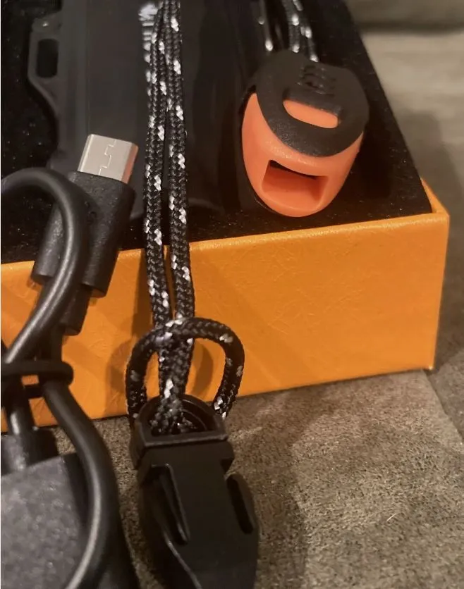 Product image for Survival Lighter (Black) Plasma - Wind/Waterproof Flashlight Rescue Tinder Whistle NEW