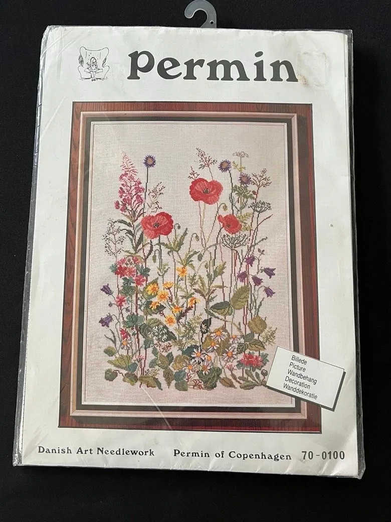 Product image for Permin Meadow Flowers Cross Stitch Kit (70-0100) Preowned