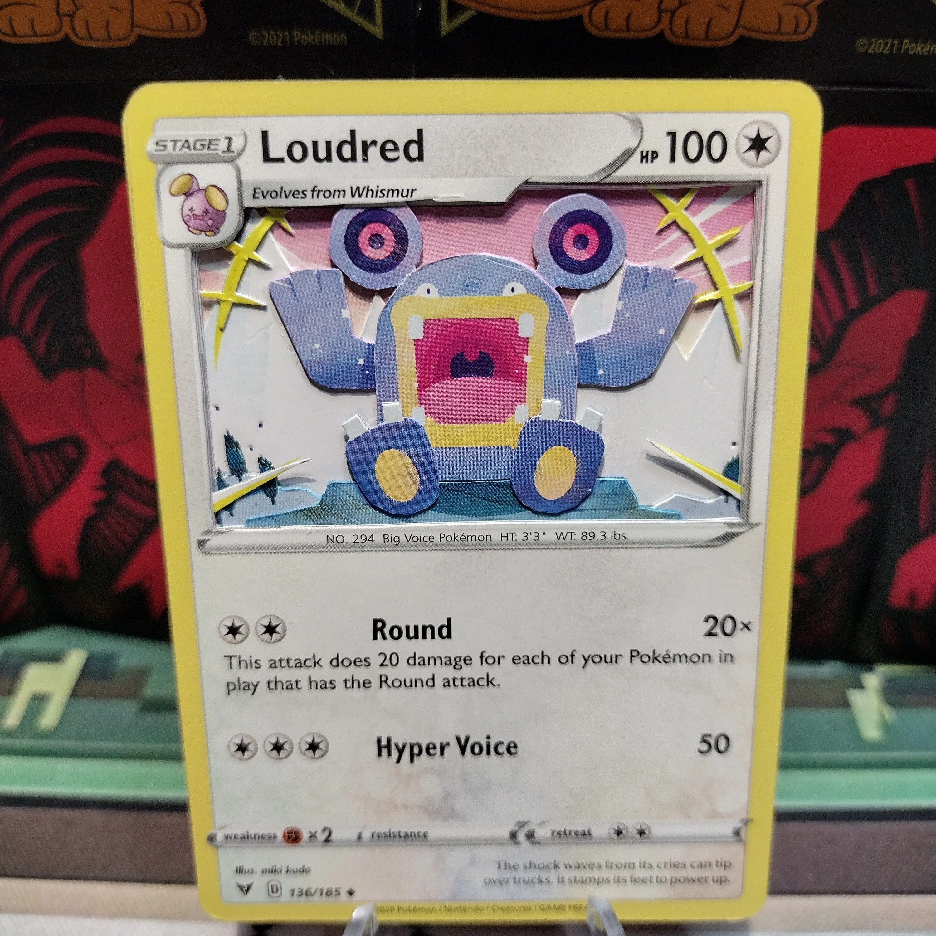 Product image for 3D Loudred Pokemon card