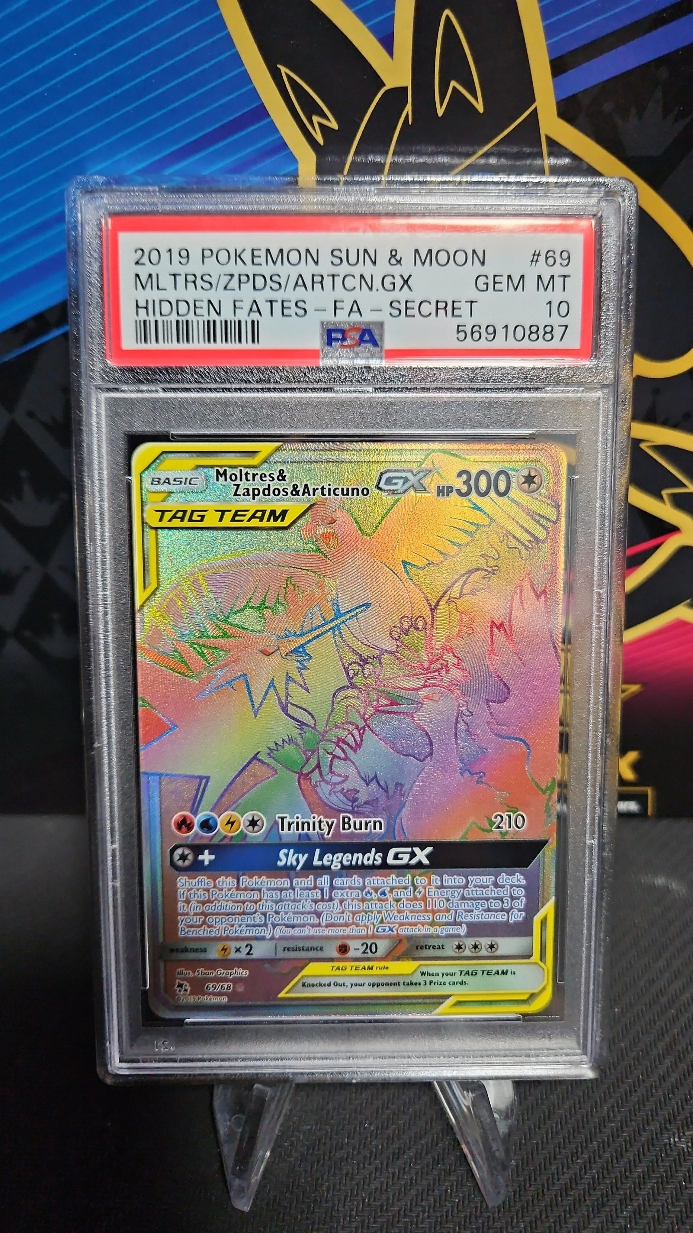 pokemon cards vmax rainbow rare real Amazon.com: Moltres & Zapdos & Articuno Tag Team GX - 69/68 - Secret Rare main image 1