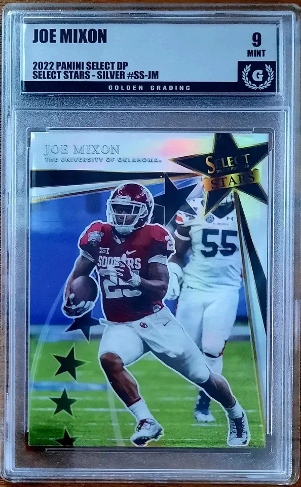 Product image for Joe Mixon 2022 Panini Select DP Draft Picks Select Stars #SS-JM Silver Prizm Golden Grading (GG) 9 Mint