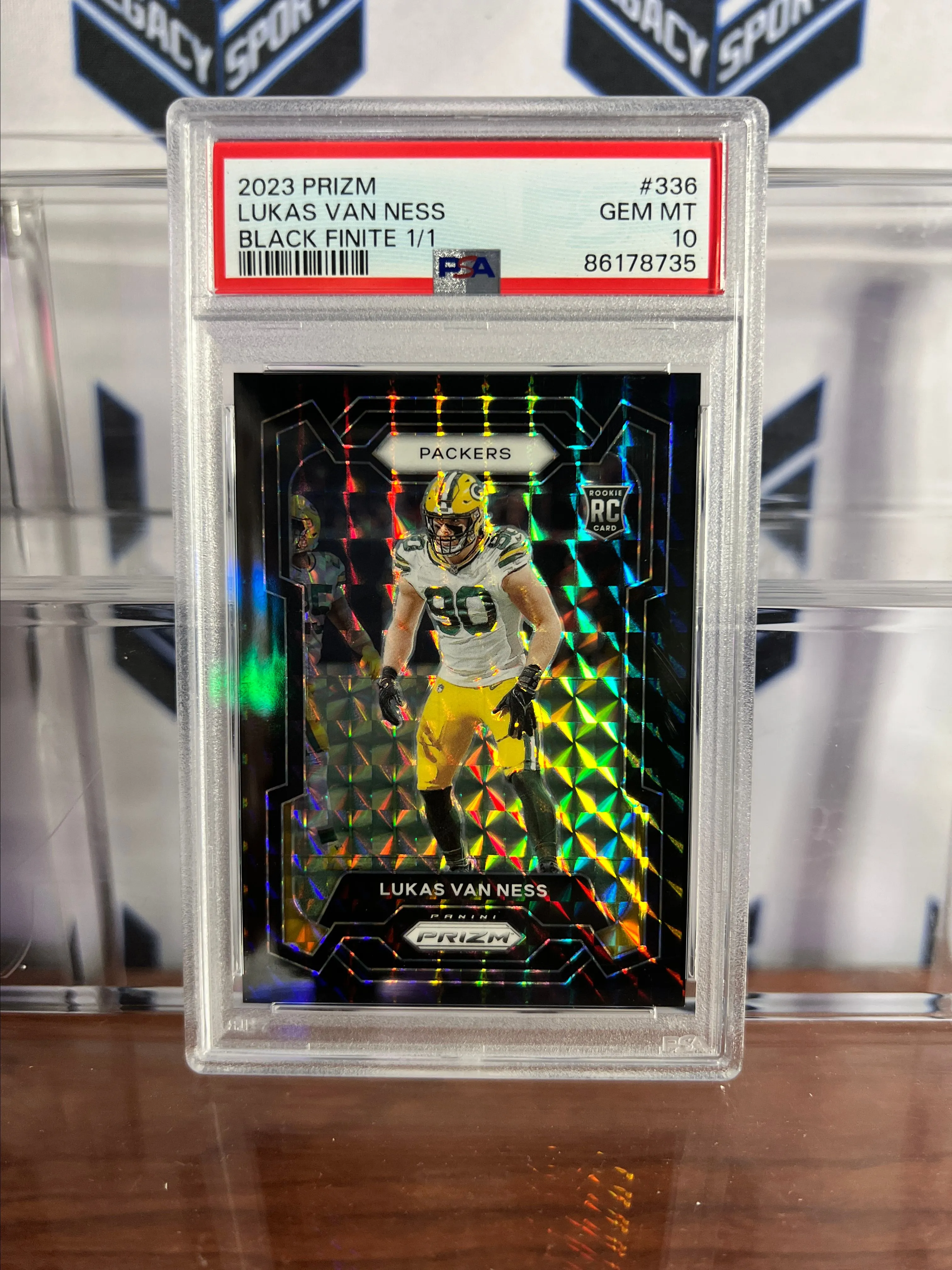 Product image for 2023 Prizm Lukas Van Ness Black Finite 1/1 PSA 10 Rookie PACKERS Rc GEM 💎 🔥 🔥
