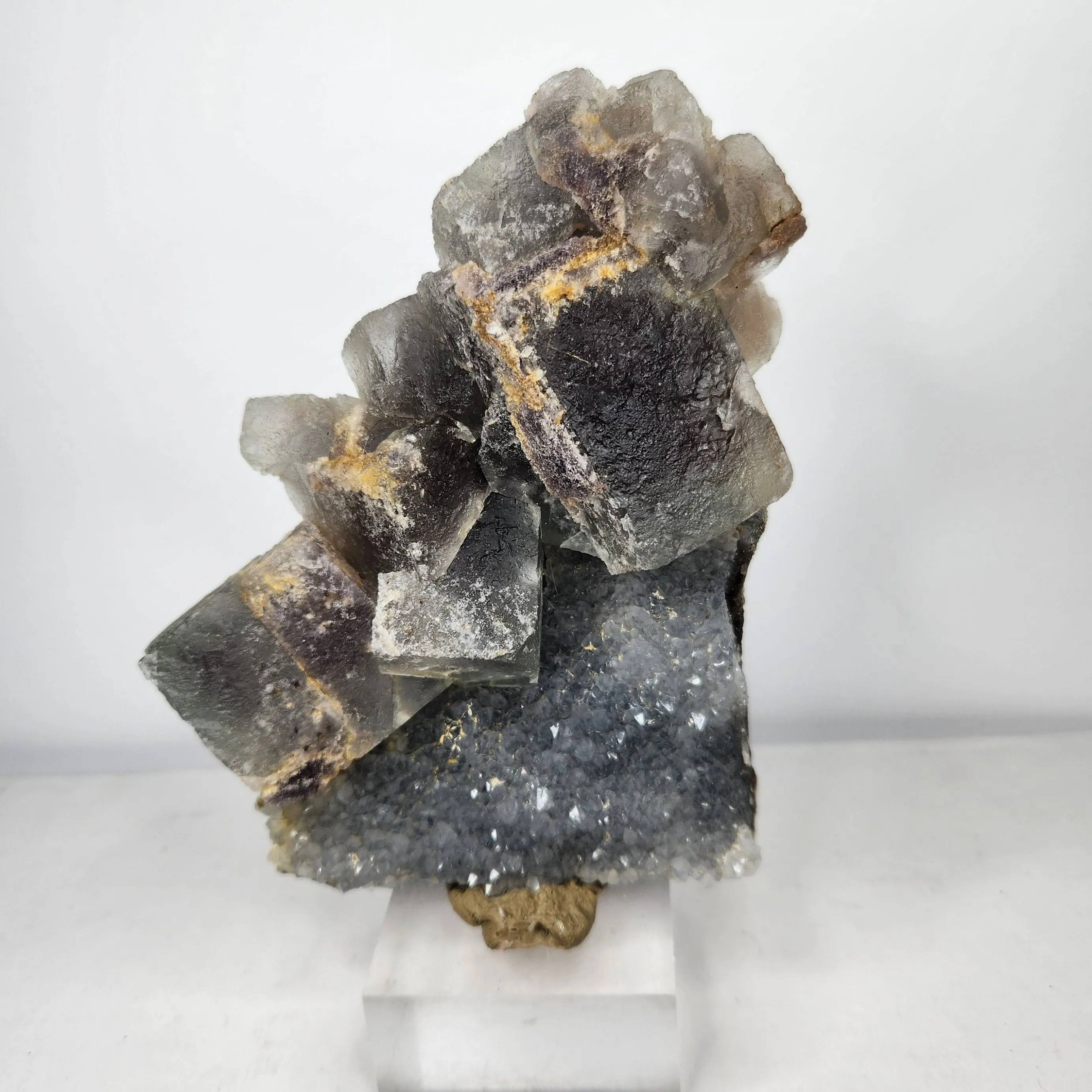 Product image for Fluorite On Amethyst Plate
125+Ship 
6x4.4x1.60"
Location l: Mambila Mines, Taraba State, Niger