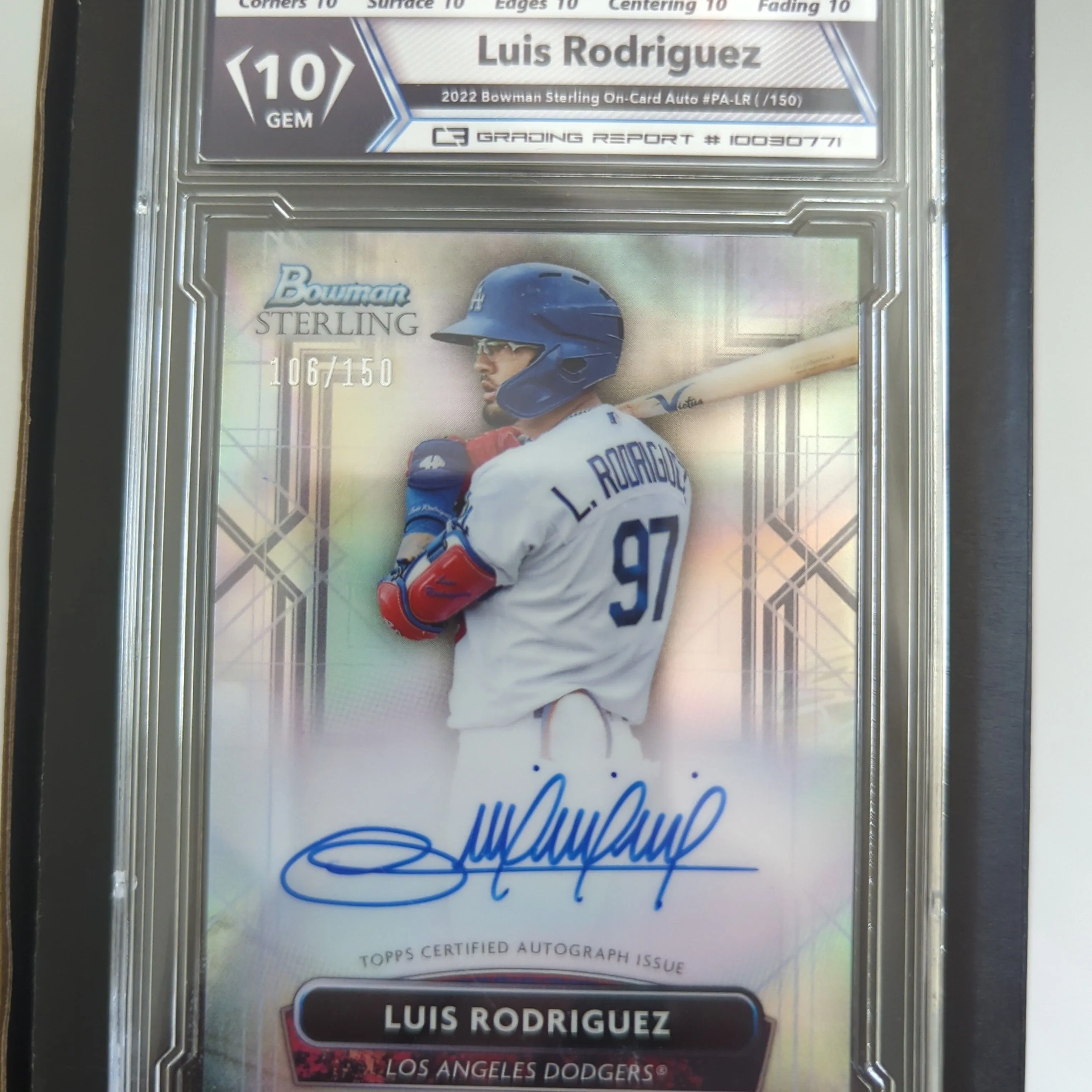 Product image for Luis Rodriguez On Card Auto Gem 10 Bowman Sterling