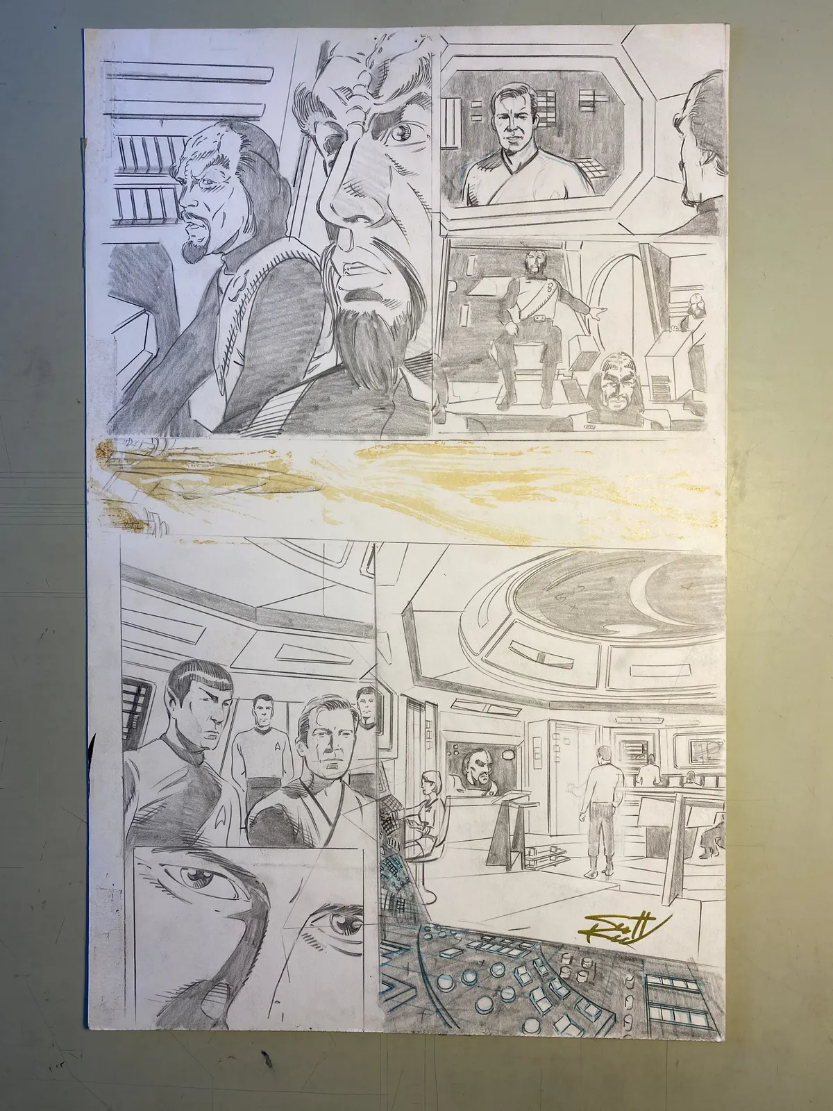 Product image for STAR TREK ORIGINAL COMIC ART 11"X17" BY SCOTT REED 1995!