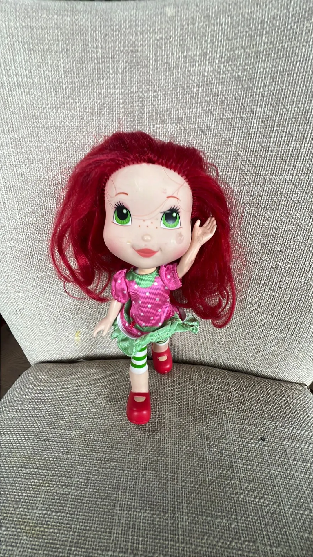 Product image for #67 Vintage 2008 Hasbro XL strawberry doll with original clothes and shoes