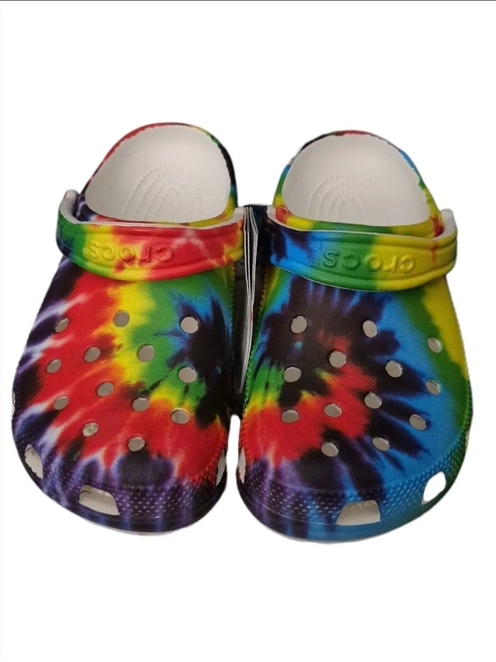 Product image for Classic Men’s 6, women’s 8 Tie Dye Rainbow Colorful Fun Crocs Unisex NEW NWT