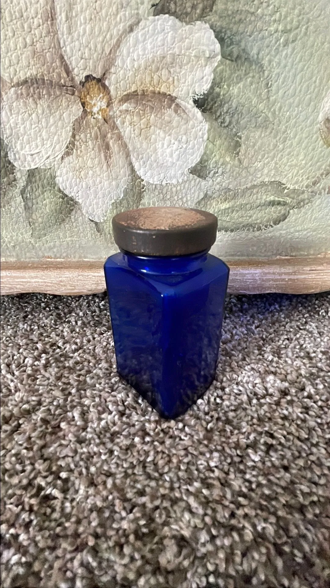 Product image for Vintage blue glass jar