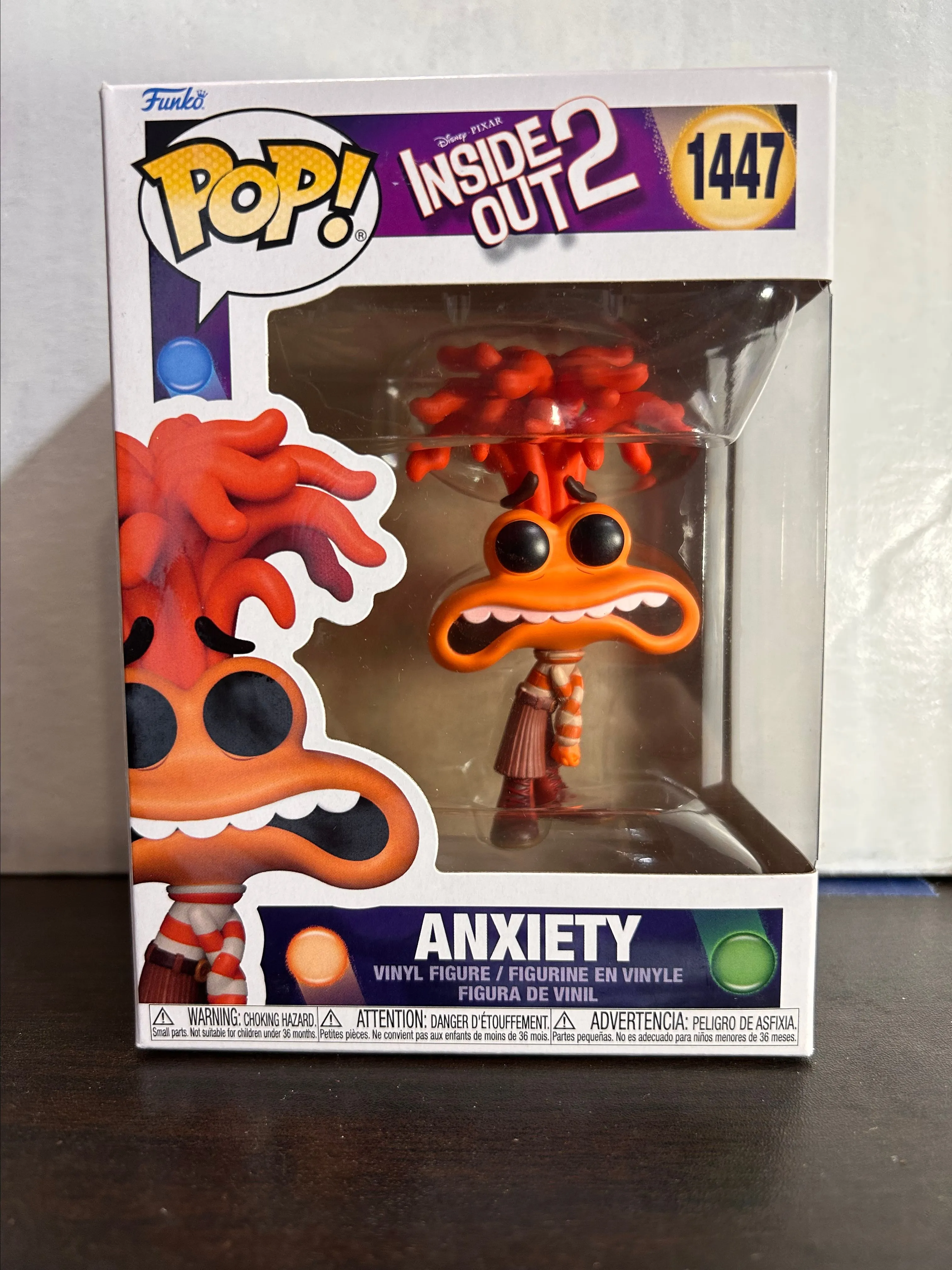 Product image for Anxiety Inside Out 2 Disney Pixar Funko Pop 1447 With Protector