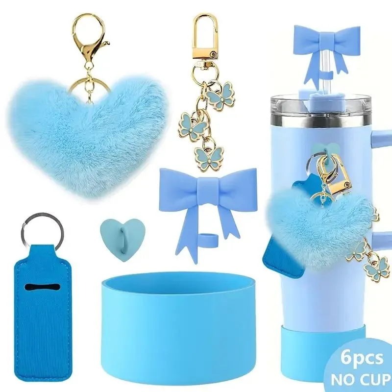 Product image for BUNDLE NEW Tumbler Bow, Boot, Bracelet, Topper, Charms, Carrier - 6pc BLUE