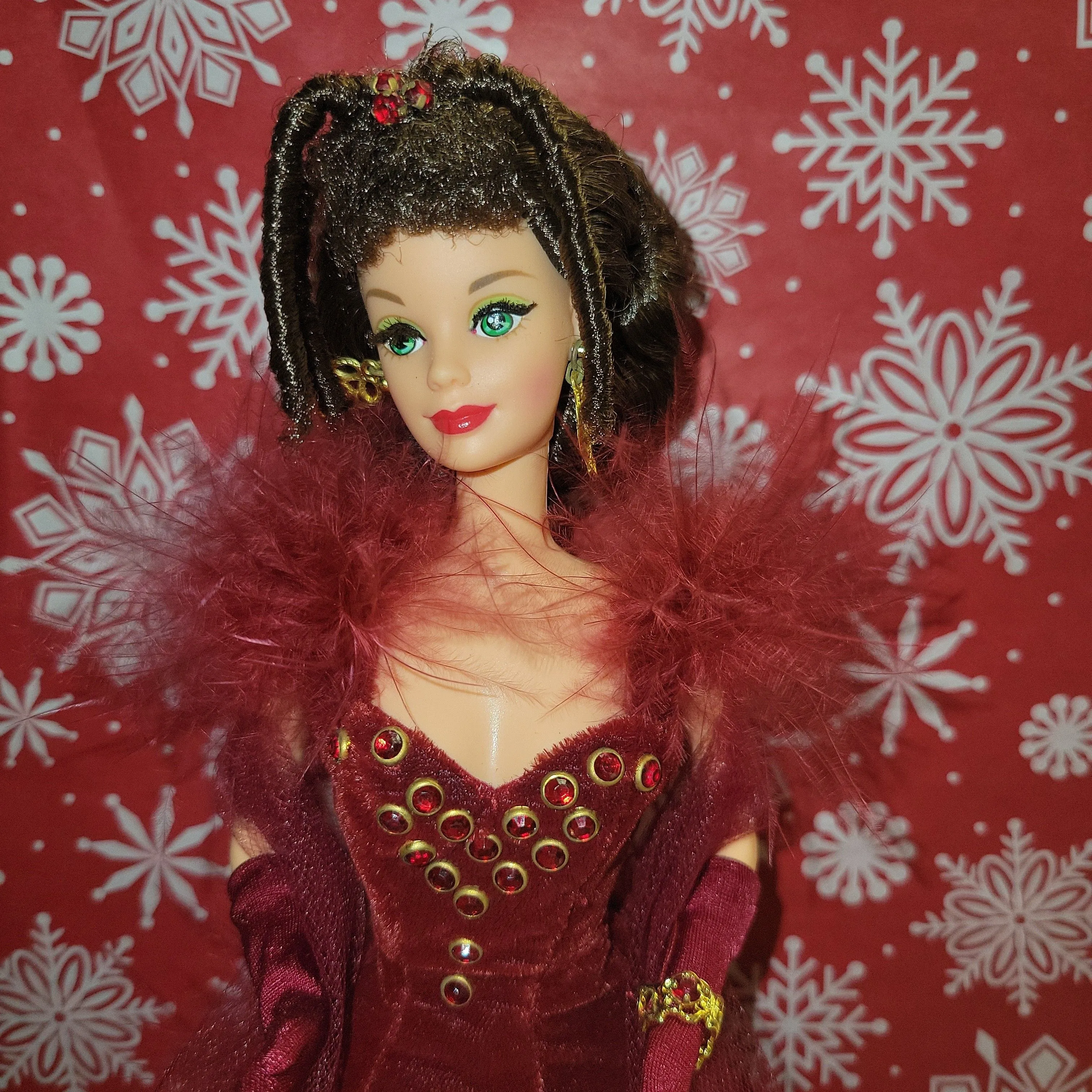 scarlett o'hara barbie red dress Barbie Collector Gone with The Wind 75th Anniversary Scarlett O'Hara Doll  BCP72