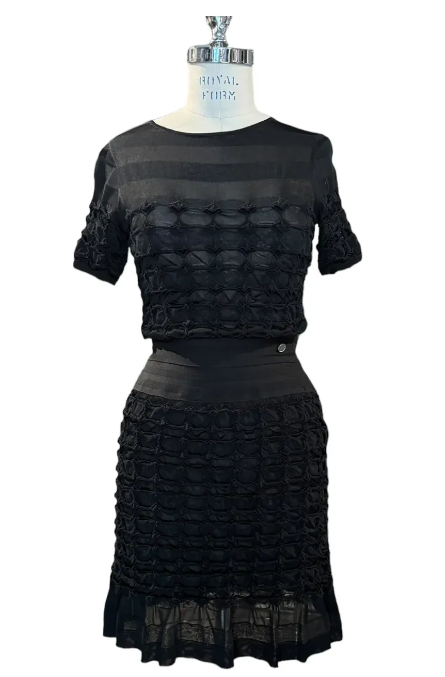 Product image for Chanel Stretch Mini Dress - Textured Ruffle