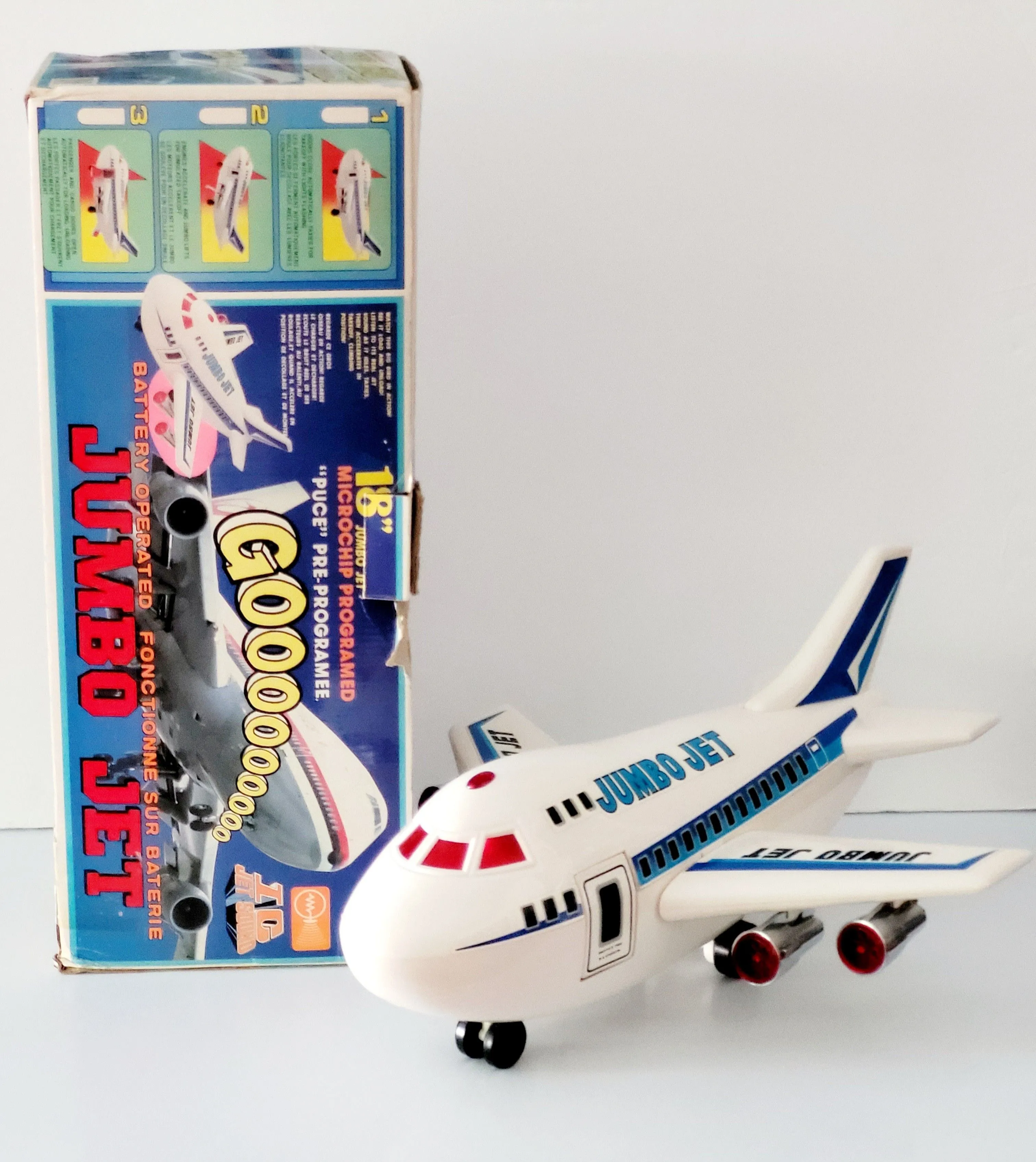 Product image for 1988 Vintage 18"Jumbo Jet CS- 747 In Original Box Cheng Ching Toys Lights &Sound. TESTED (CONTINUOUS