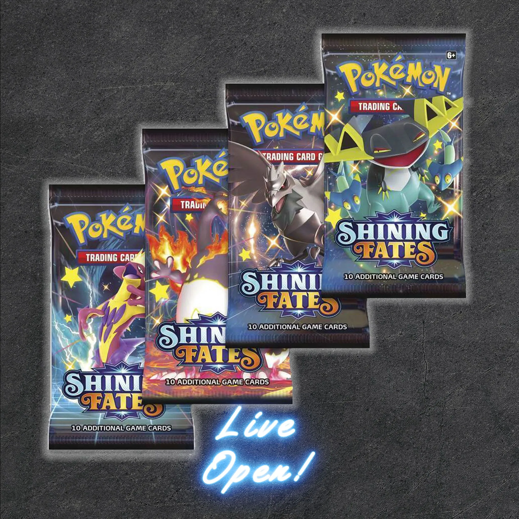 Product image for Pokémon Shining Fates Booster Pack (Live Open)