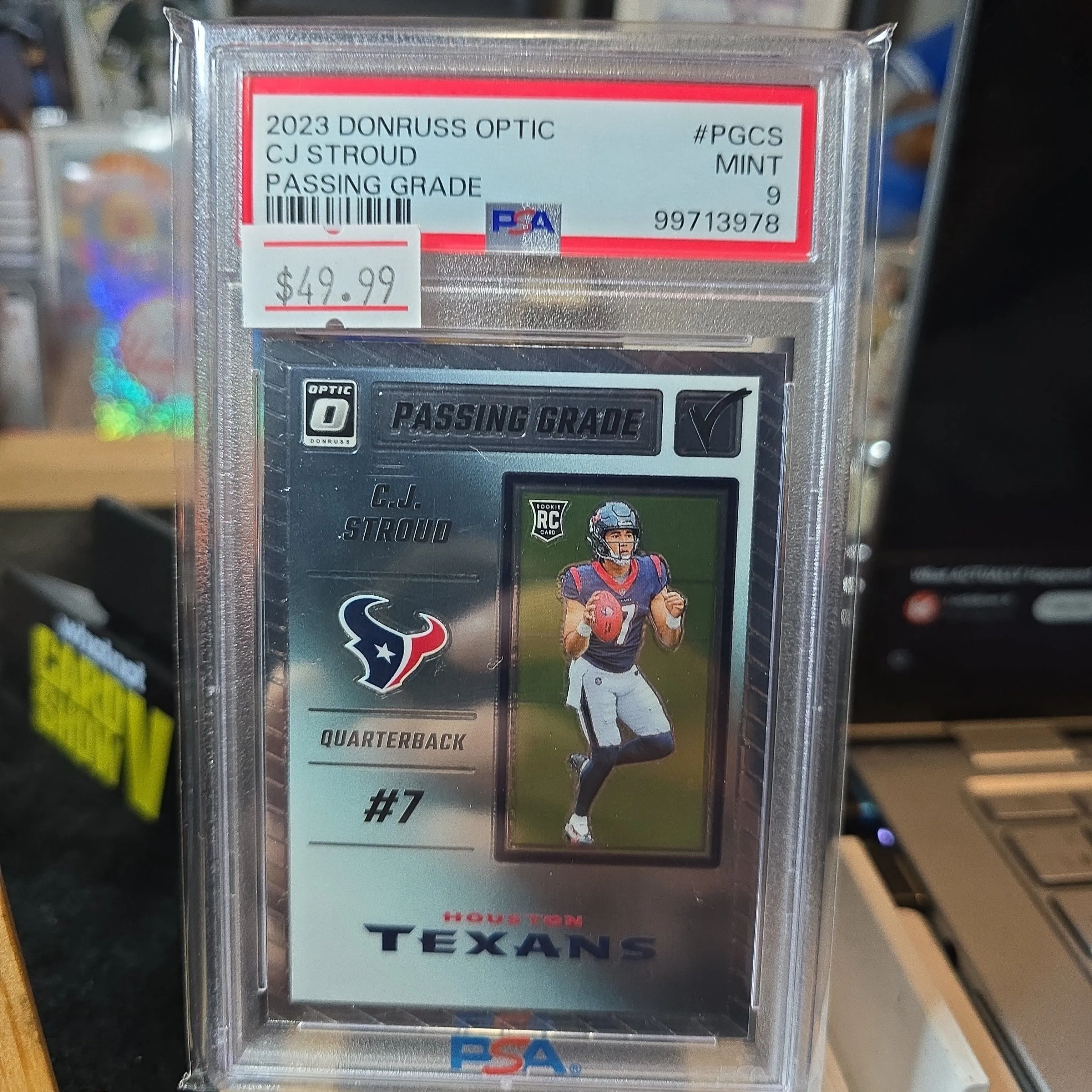 Product image for 2023 Panini Donruss Optic Passing Grade Cj Stroud RC PGCS  PSA MINT 9
