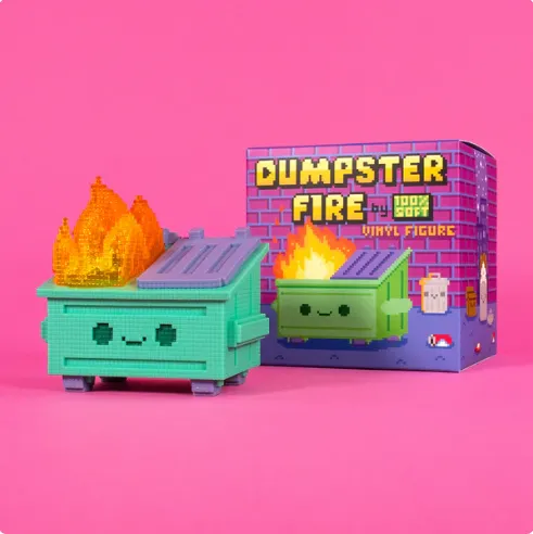 Product image for 8-Bit Dumpster Fire Vinyl Figure