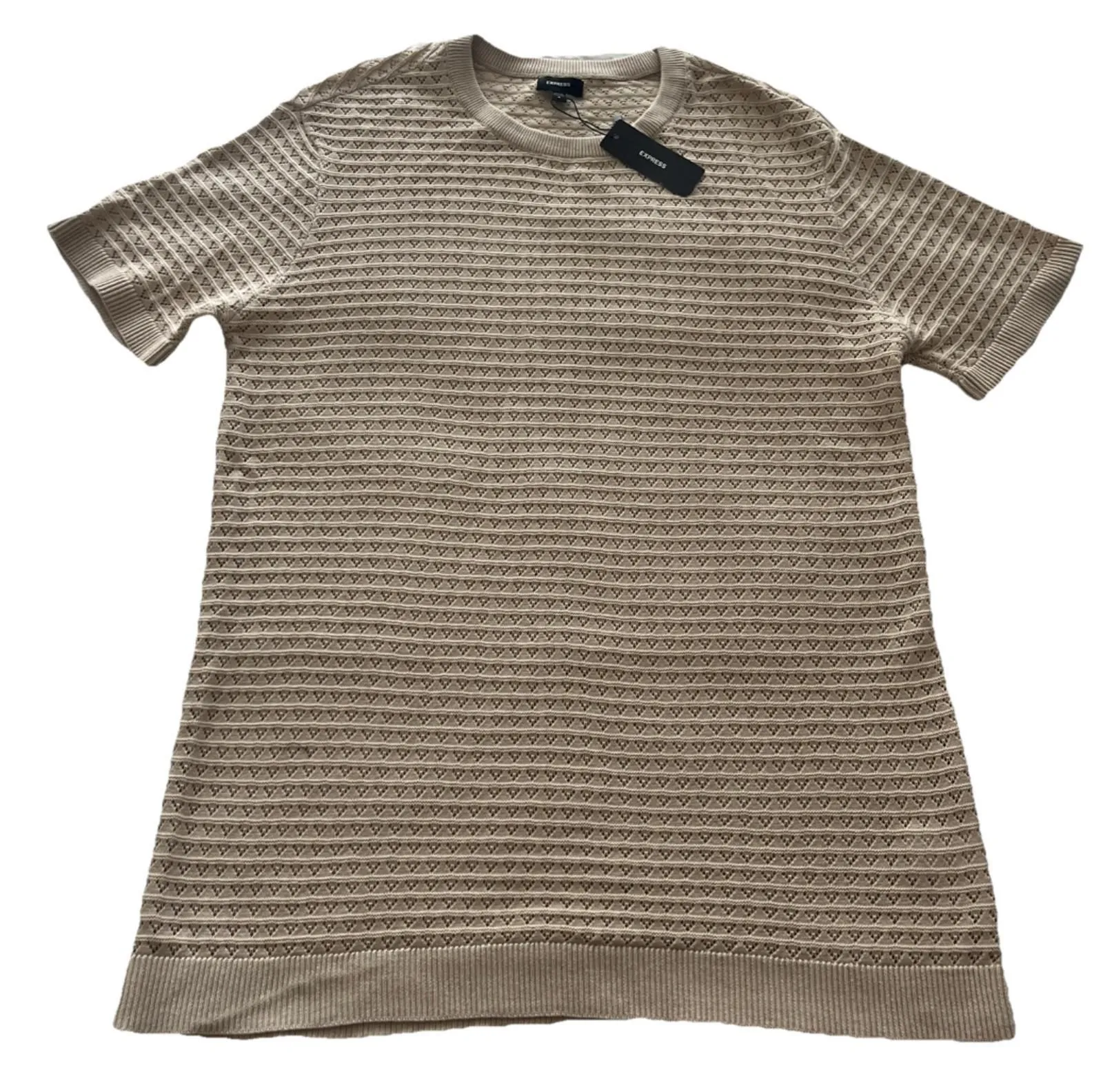 Product image for Express Men's Short Sleeve - Color: Stone (beige) - Size Medium - Style MEX176BC