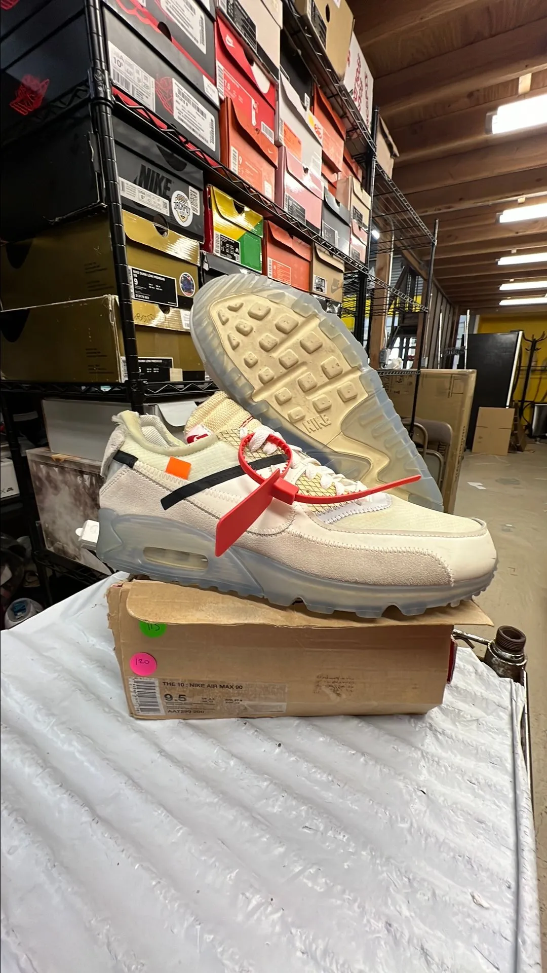 Product image for OFFWHITE X NIKE AIR MAX 90 "OFFWHITE" SIZE 9.5M