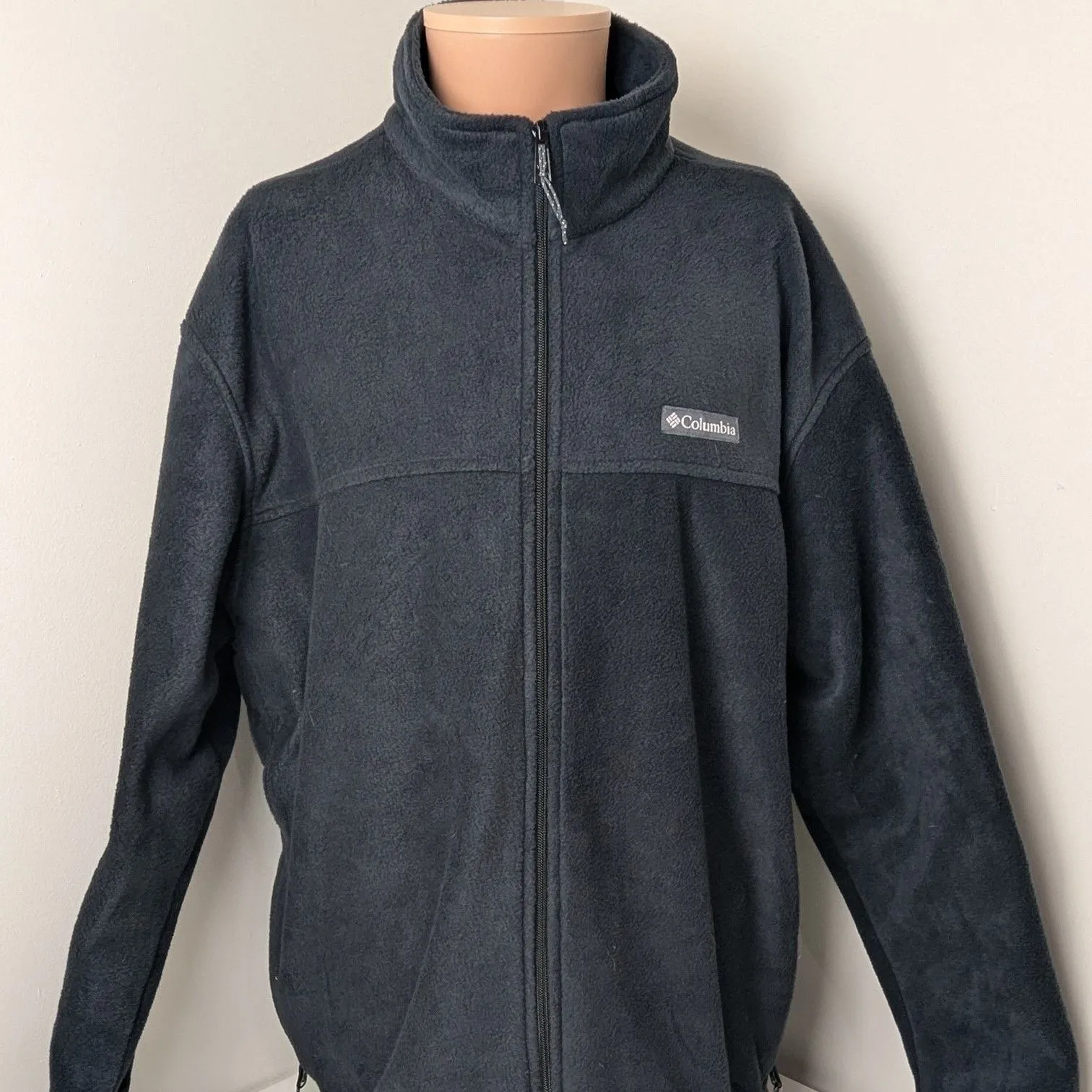 Product image for Mens Columbia Full Zip Charcoal Fleece sz XXL