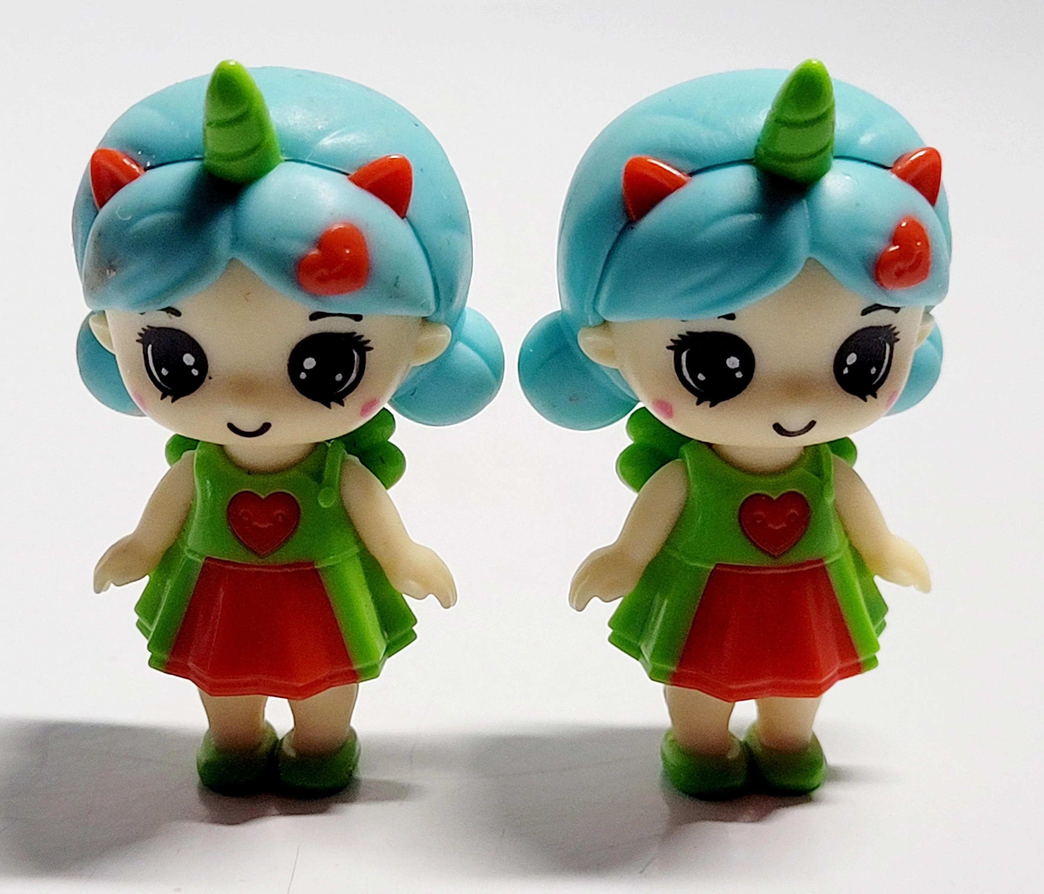 Product image for (Lot Of 2) 2020 Unicorn Dolls 2" Unicorn Girl Mini Doll Strawberry Heart & Wings. Loose Dolls Only, 