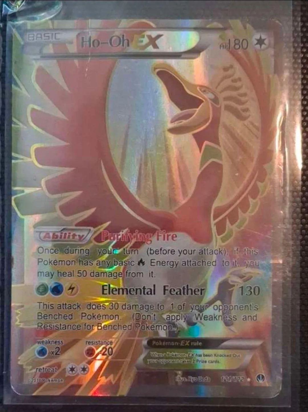 pokemon trading card gba Ho-Oh EX 121/122 Full Art Ultra Rare XY Breakpoint Pokemon Card Near M main image 1