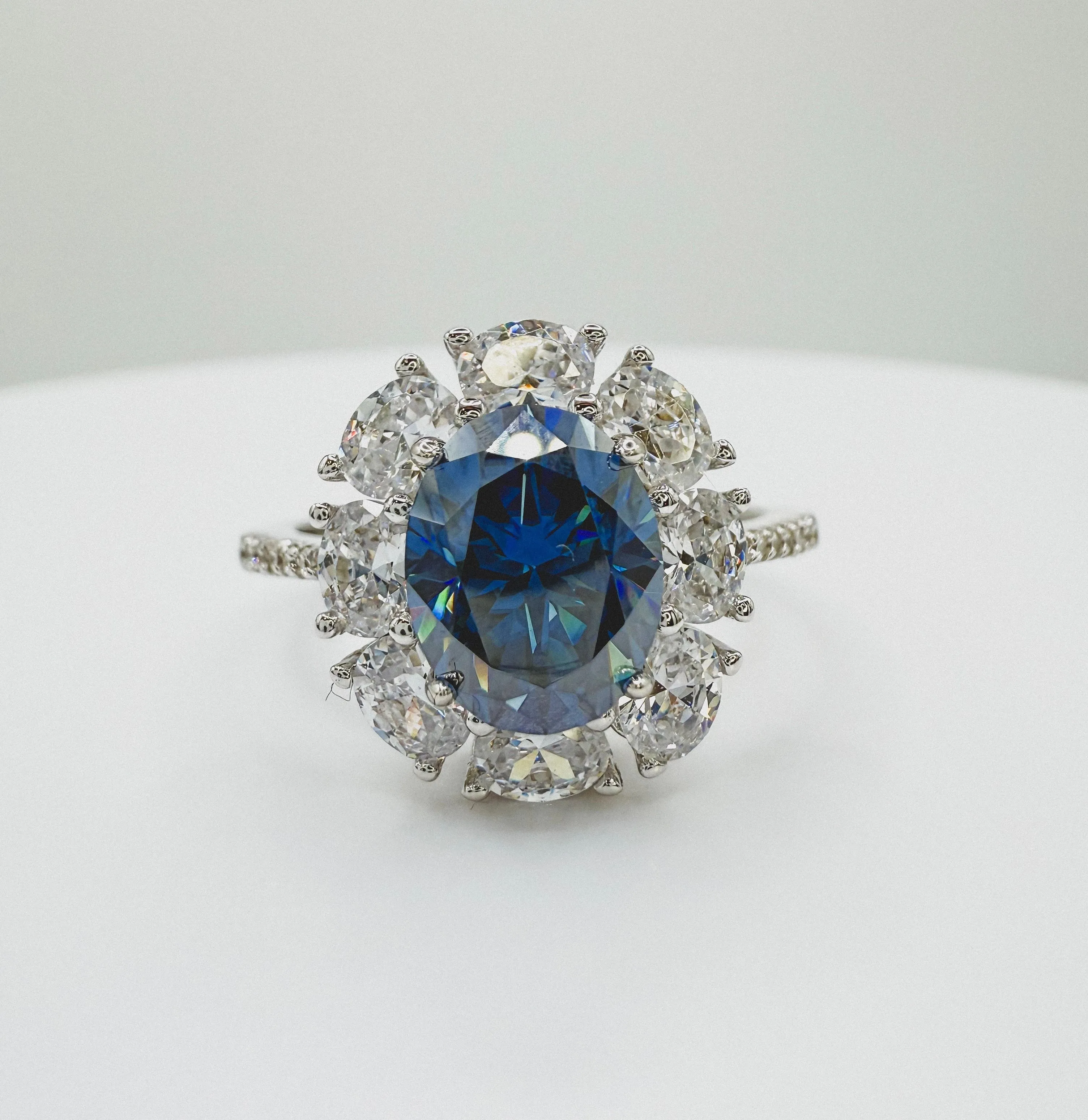 Product image for Blue Sapphire Colored MOISSANITE Ring