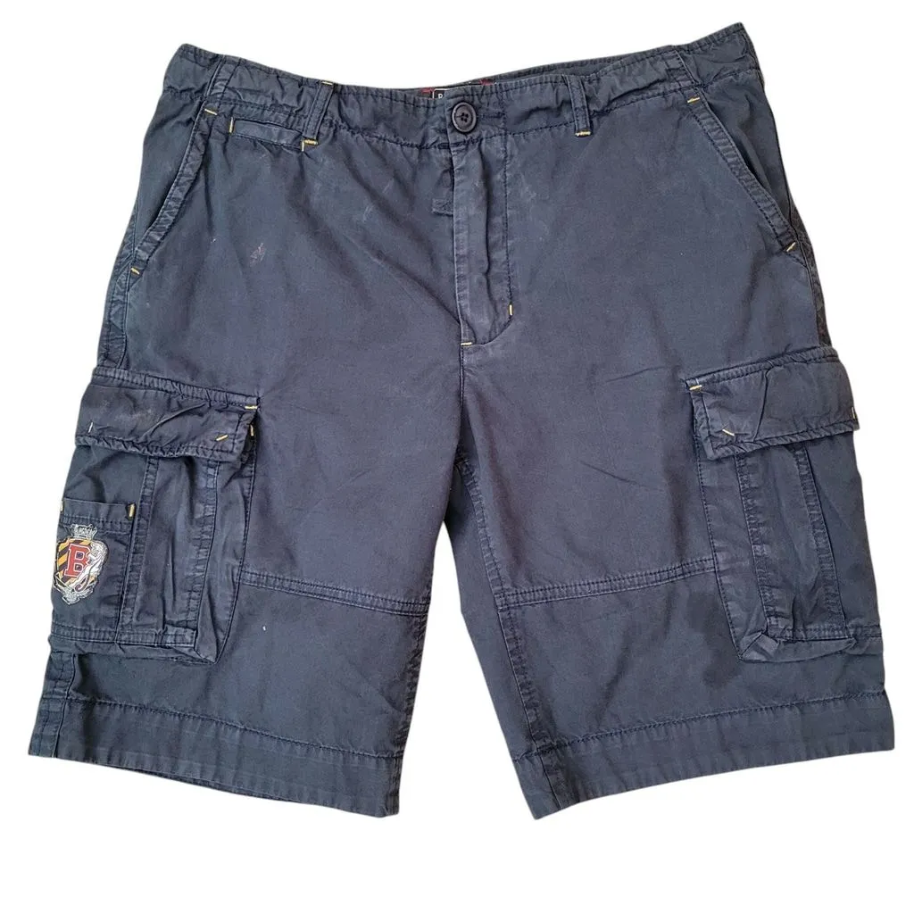 Product image for Buffalo David Bitton Cargo Shorts Men Size 32 Blue Patch Utility 33" Inseam 10"