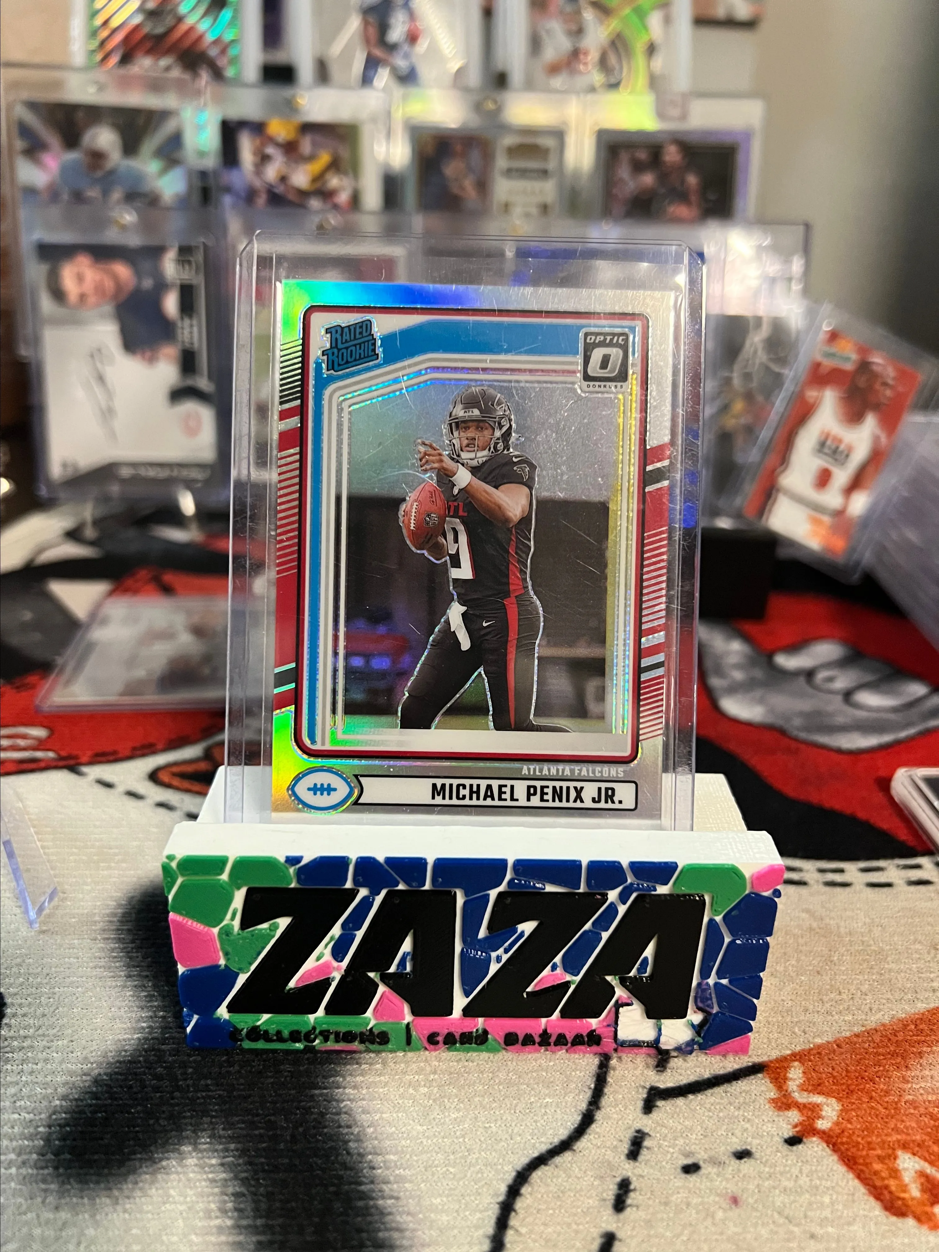 Product image for 2024 Panini Optic Michael Penix Jr Rated Rookie Silver Holo Prizm RC!