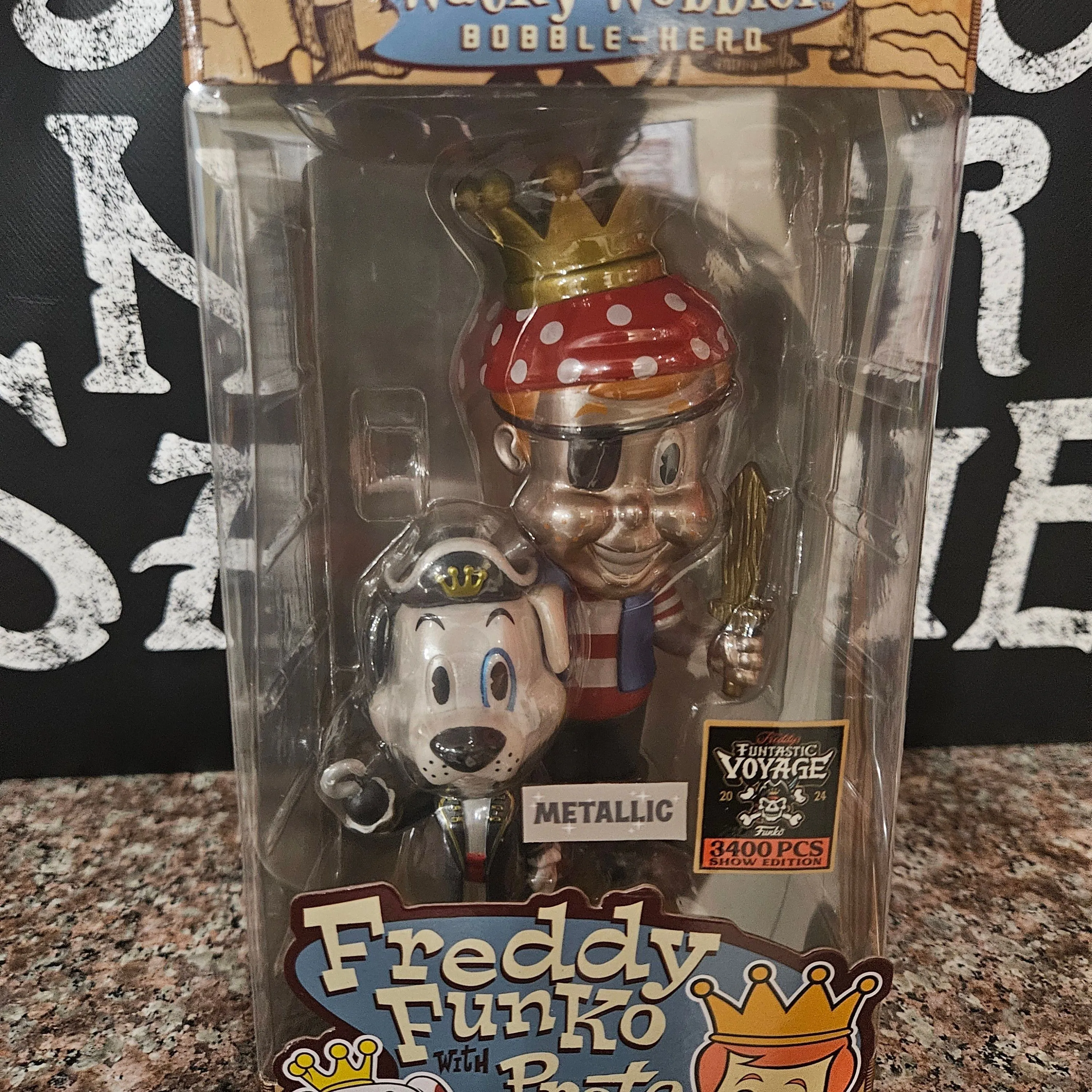 Product image for Box of Fun 2024 Funtastic Voyage Pirate Freddy and Proto Wacky Wobbler Metallic