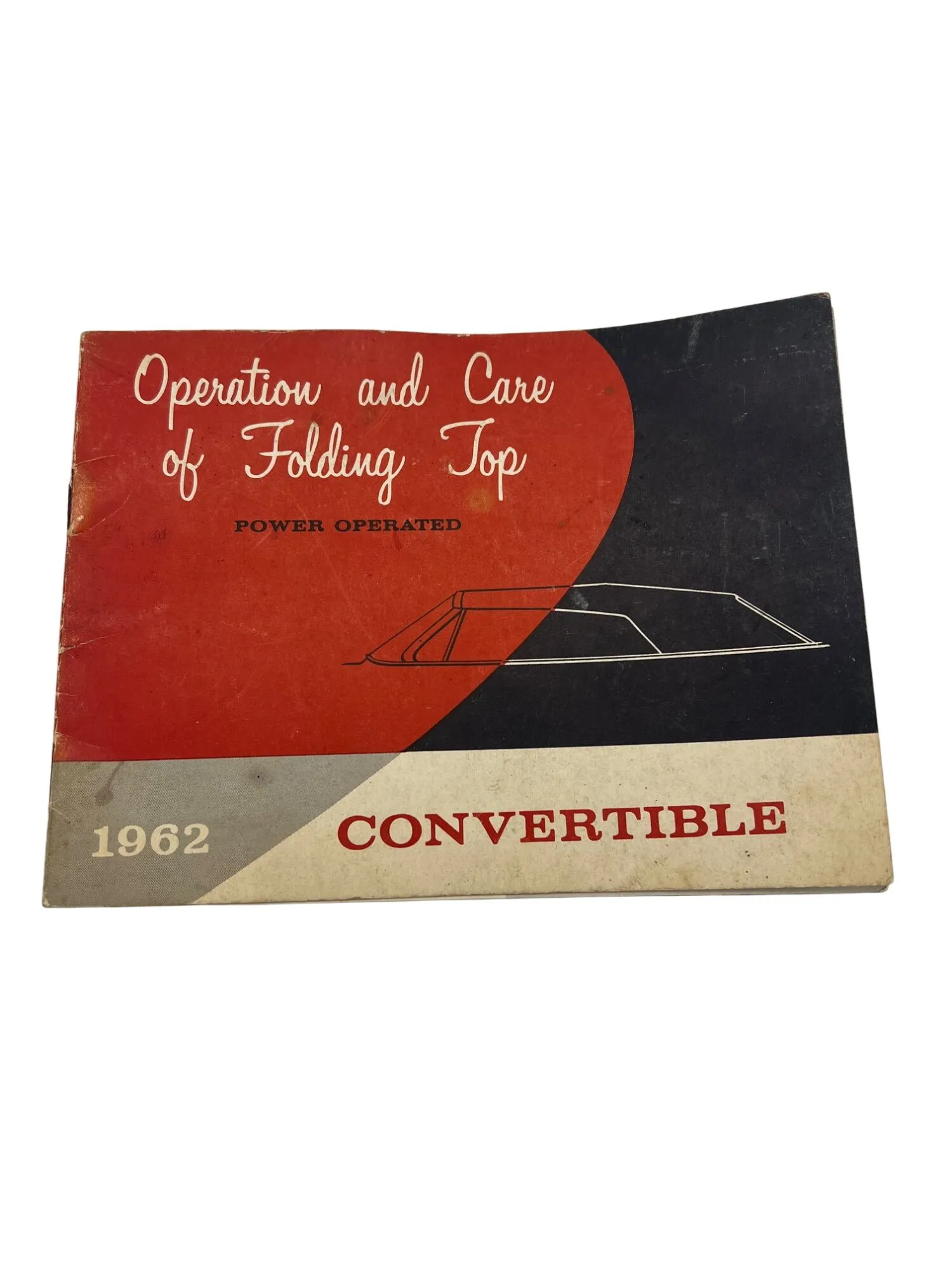 Product image for 1962 GM Convertible Coupe Folding Power Top Operation & Care Manual Vintage Car