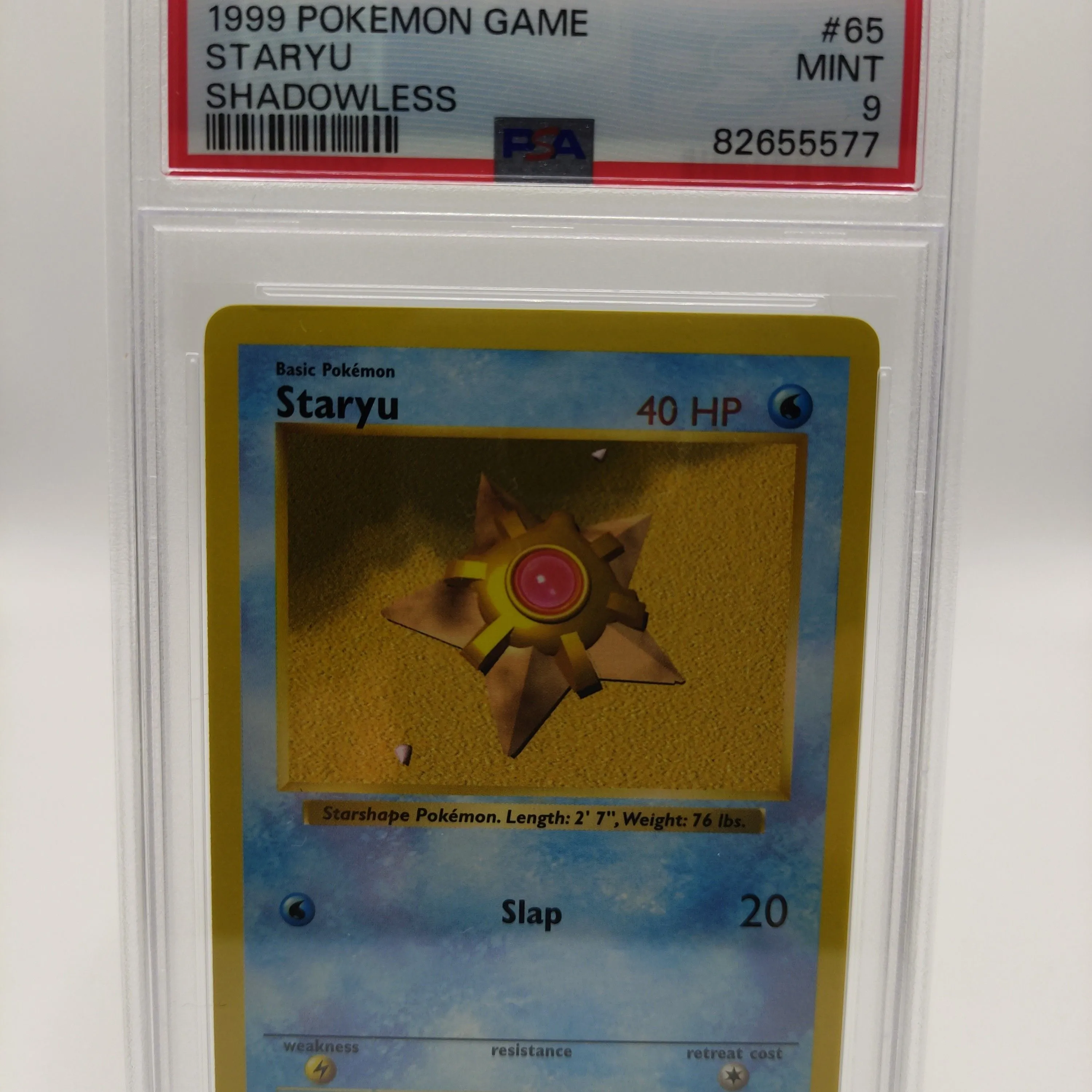 Product image for Base Set 1999 Pokemon Game Staryu Shadowless PSA MINT 9