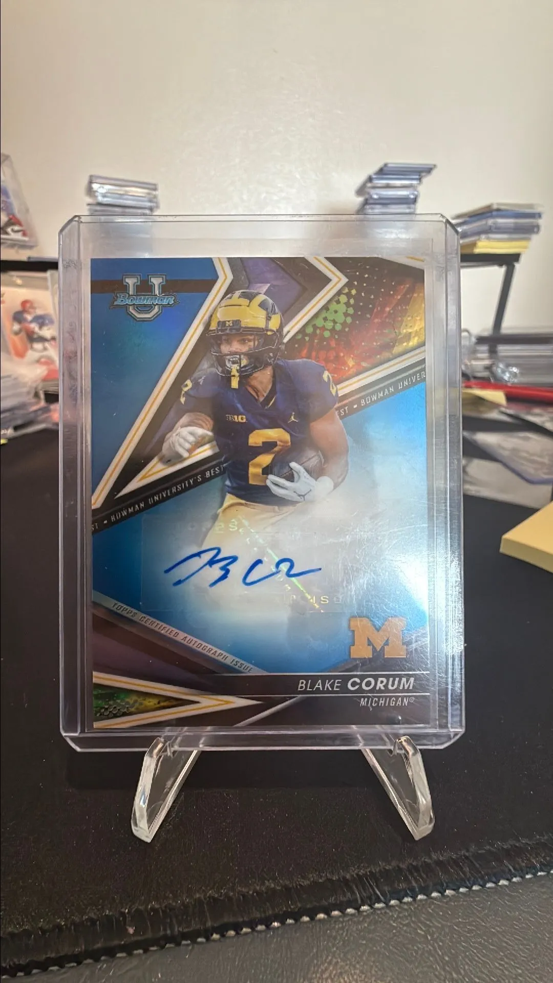 Product image for Blake Corum 2022 Bowman U Auto /150 Blue Refractor