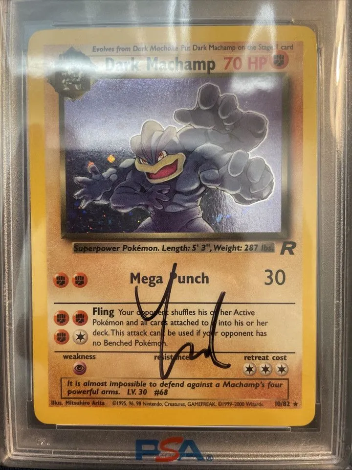 Dark Machamp 10/82 Team Rocket Holo | PSA Authentic Leonhart Signed   Whatnot: Shop, Sell, Connect
