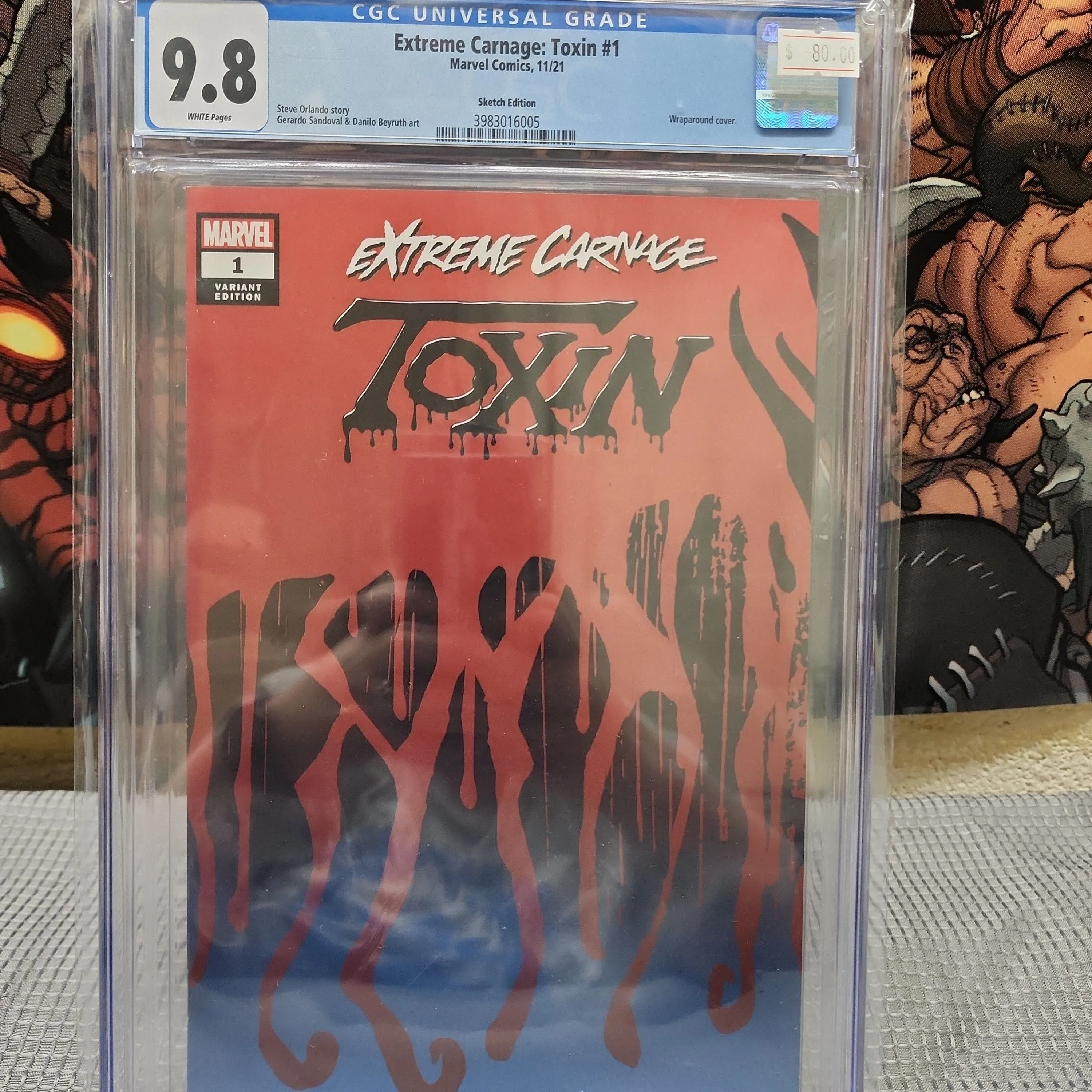 Product image for Extreme Carnage: Toxin 1 Sketch Edition CGC 9.8 2021