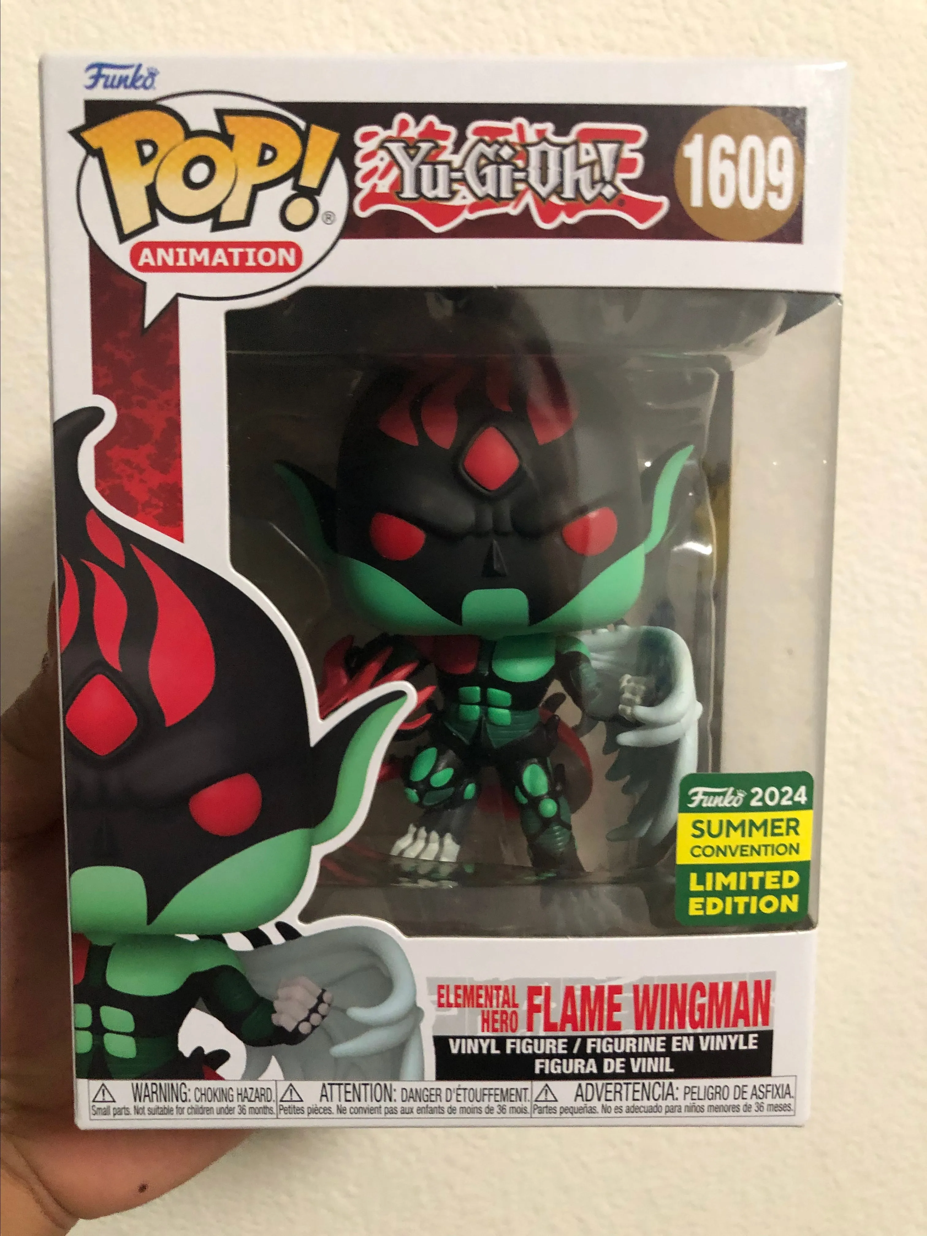 Product image for Elemental Hero Flame Wingman Funko Pop (slight water damage)