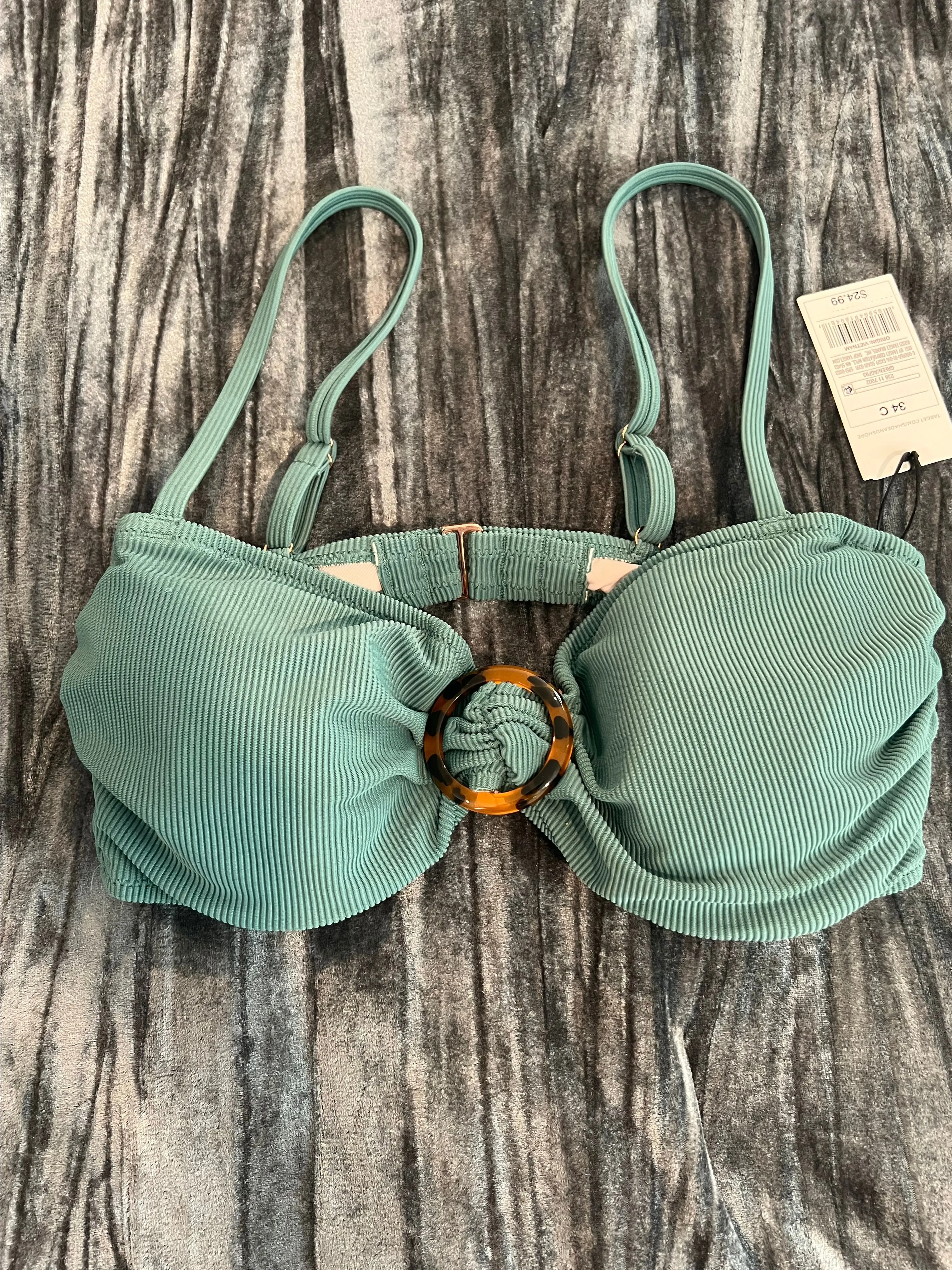 Product image for Elegant Teal Women's swim top 34C by shade shore